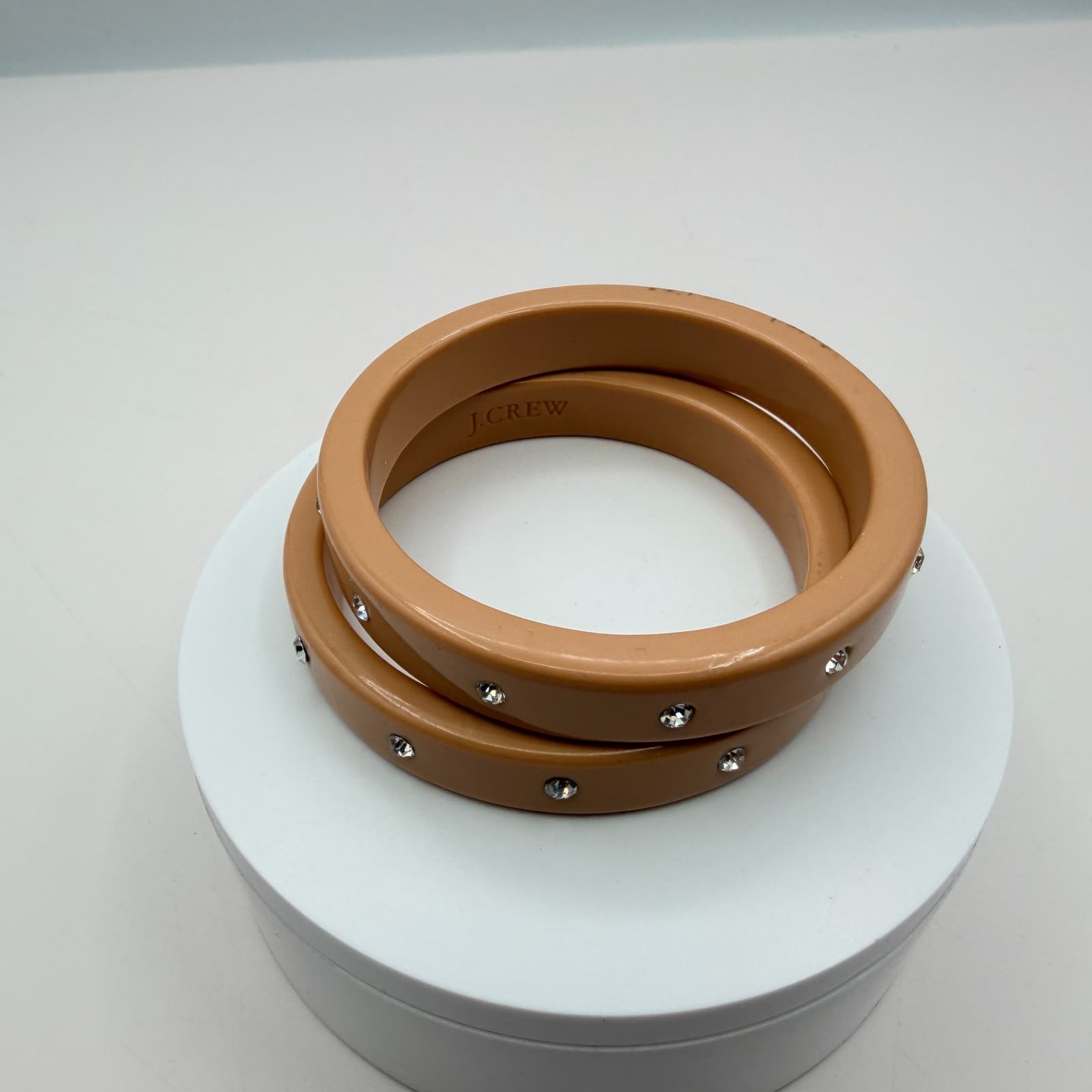 Vintage Y2K J.Crew Rhinestone Brown Bangle Bracelet Set Women's Classic Jewelry - Thumbnail 3