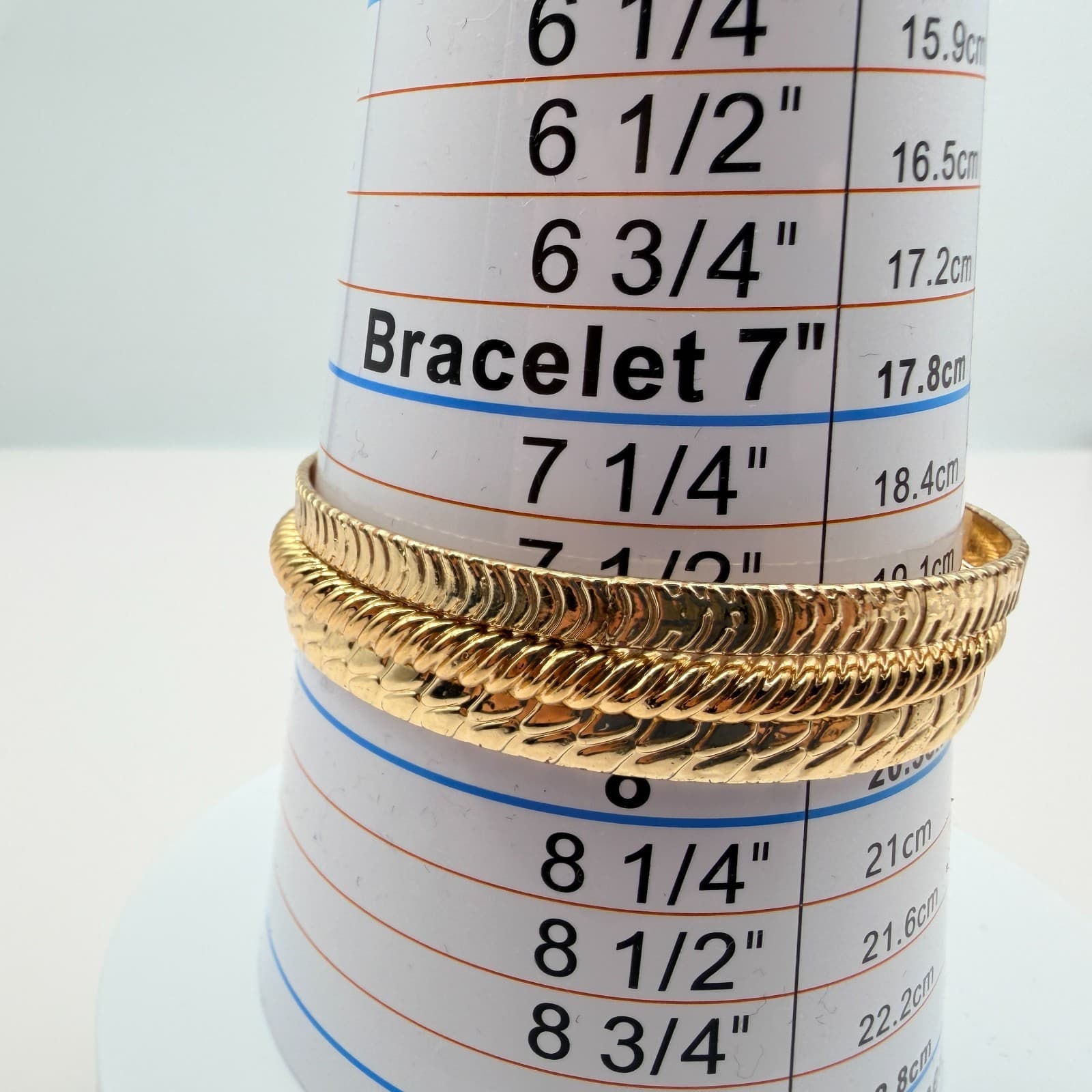 Vintage Y2K Gold Tone Textured Bangle Set Boho Women's Classic Fashion Jewelry - Thumbnail 9