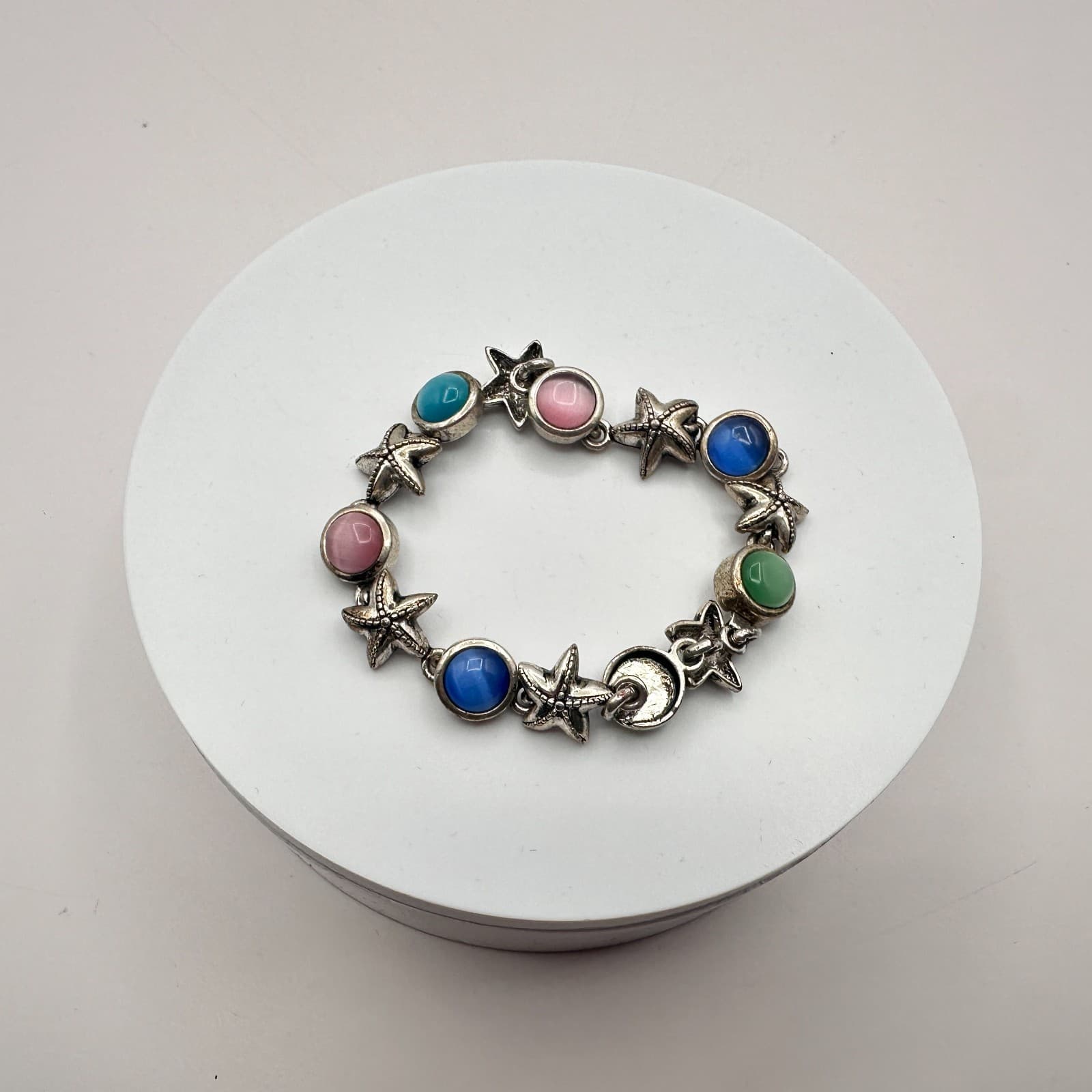 Vintage 90s Nautical Starfish Link Bracelet Women's Classic Fashion Jewelry - Thumbnail 4