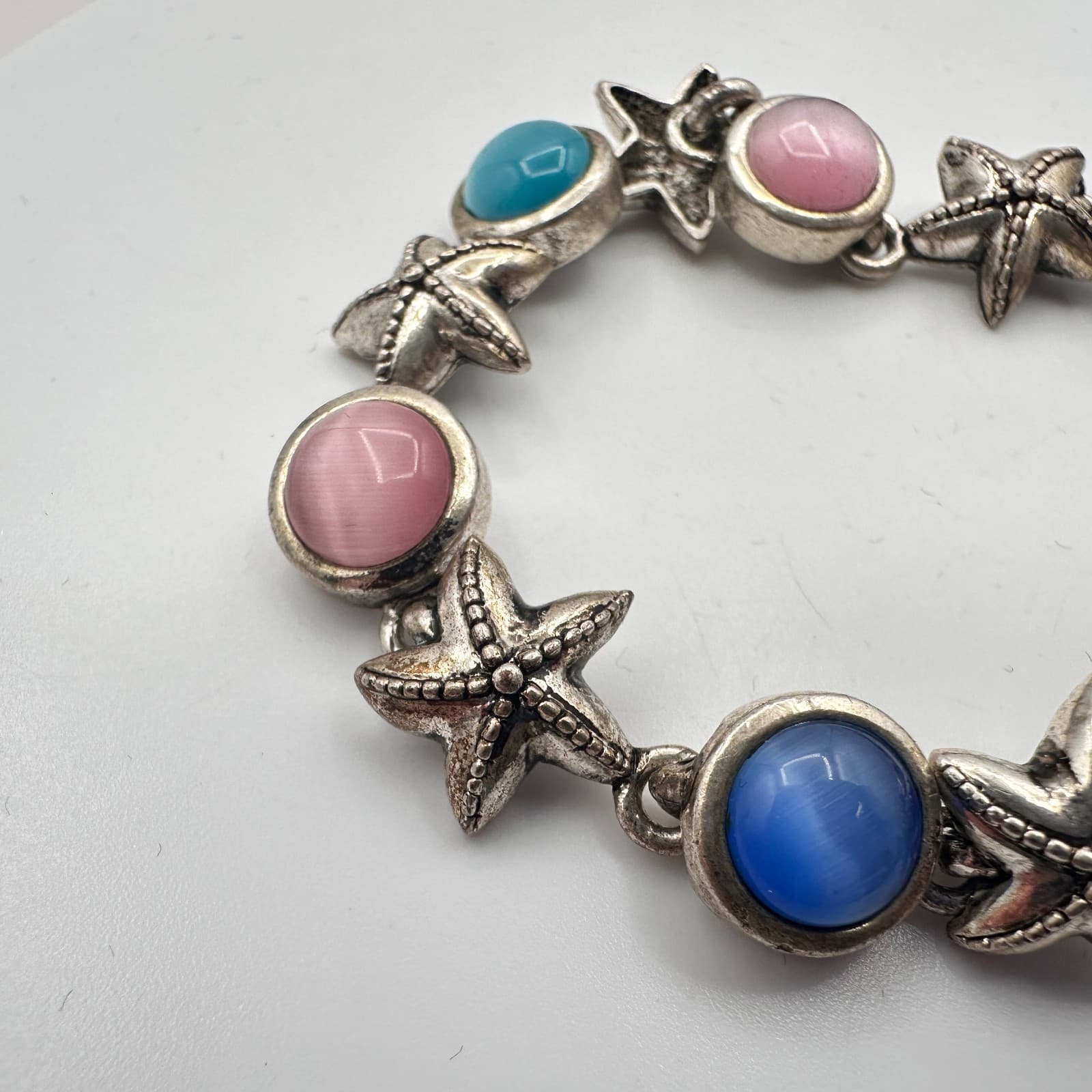 Vintage 90s Nautical Starfish Link Bracelet Women's Classic Fashion Jewelry - Thumbnail 6