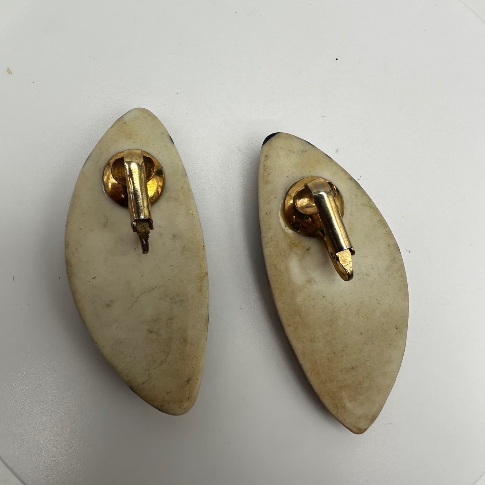 Vintage 90s Tiger Print Animal Statement Domed Clip-On Earrings Costume Jewelry - Thumbnail 7