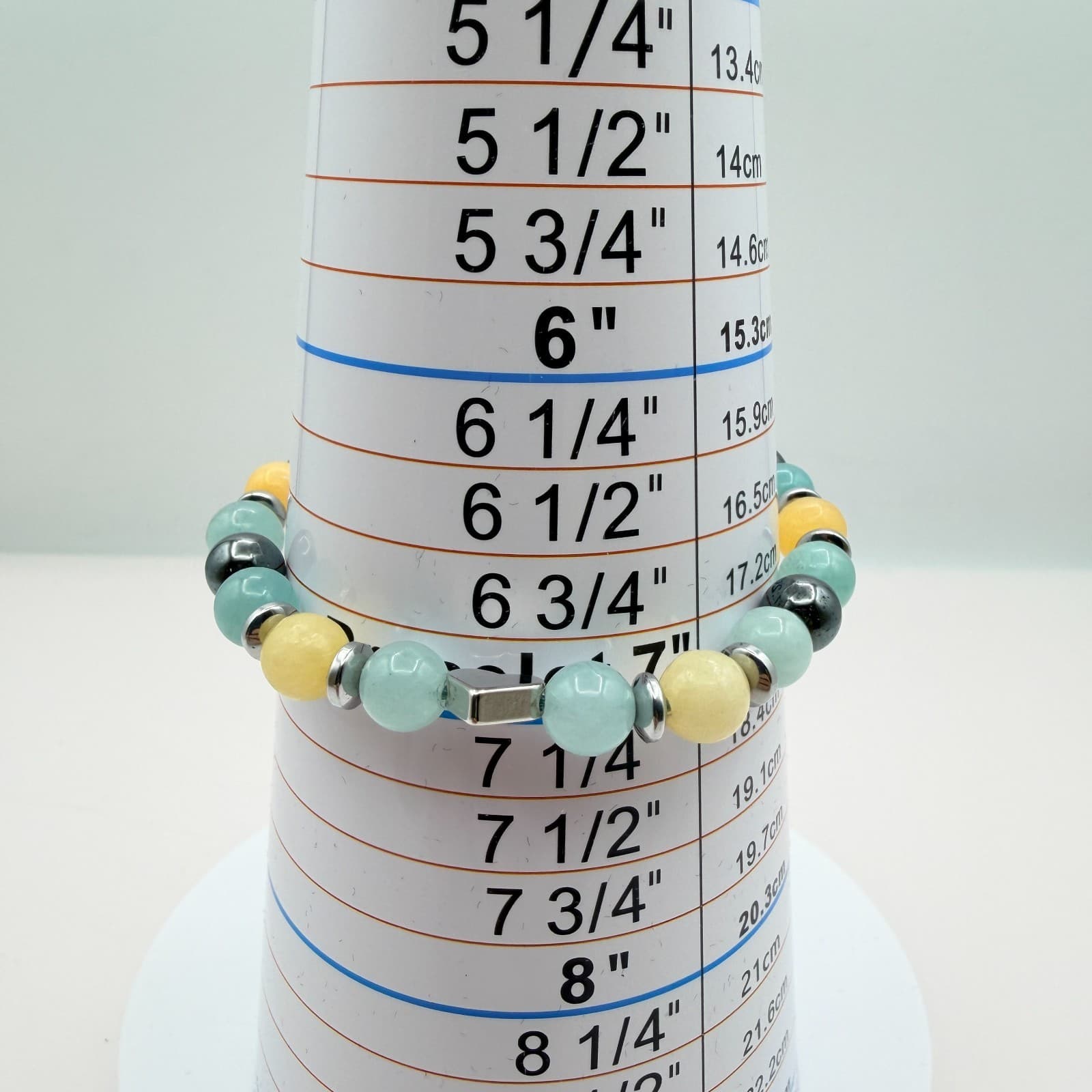 Vintage 90s Silver Tone Heart Charm Glass Beaded Bracelet Boho Fashion Jewelry - Thumbnail 8