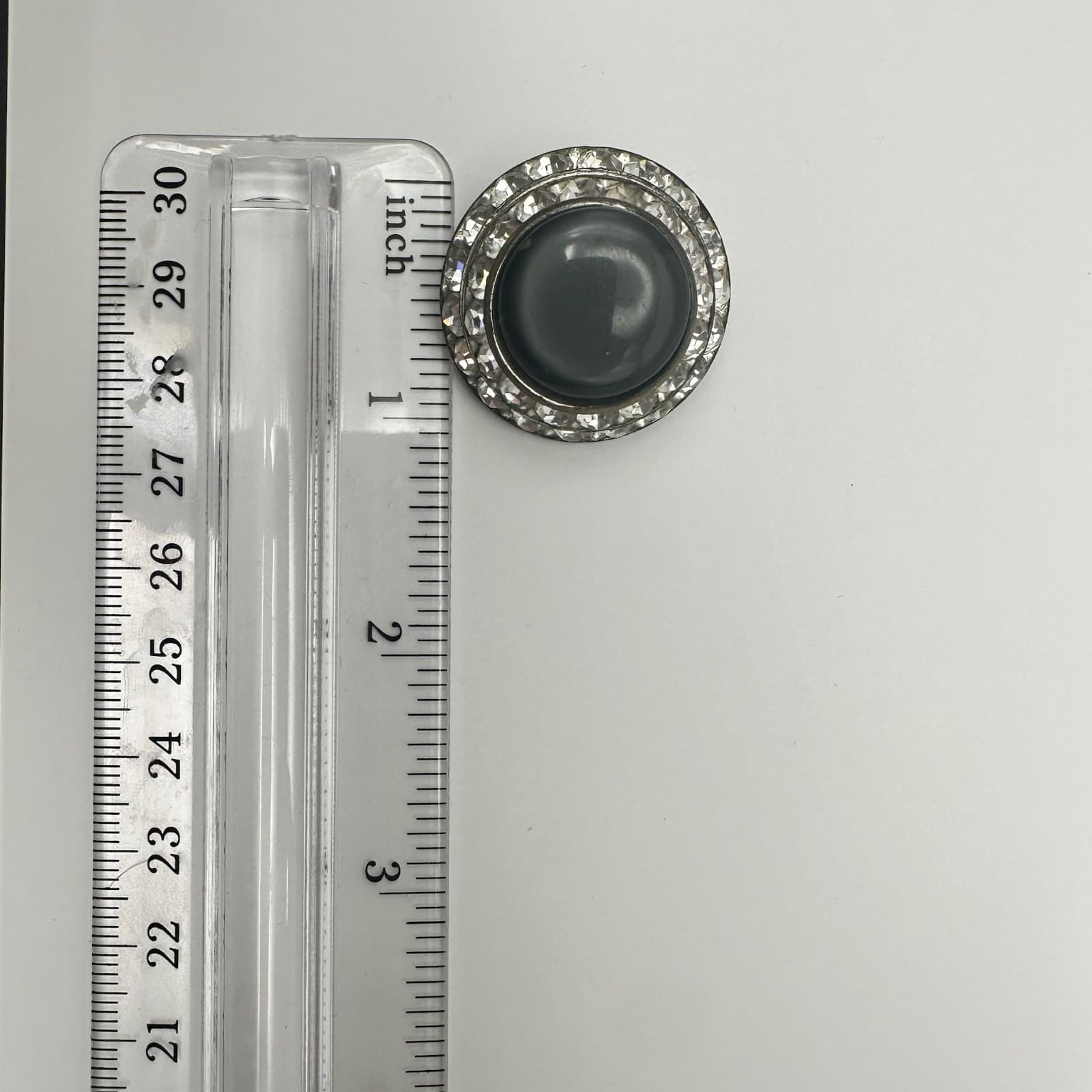 Vintage 90s Lisner Black Rhinestone Clip On Earrings Silver tone Women's Jewelry - Thumbnail 11