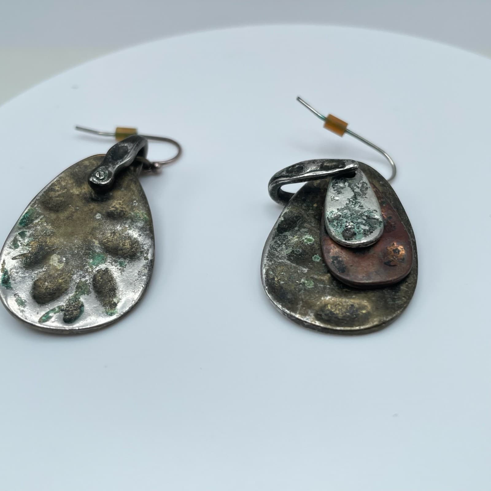 Vintage 80s Multi Layered Teardrop Earrings Boho Women's Classic Fashion Jewelry - Thumbnail 3