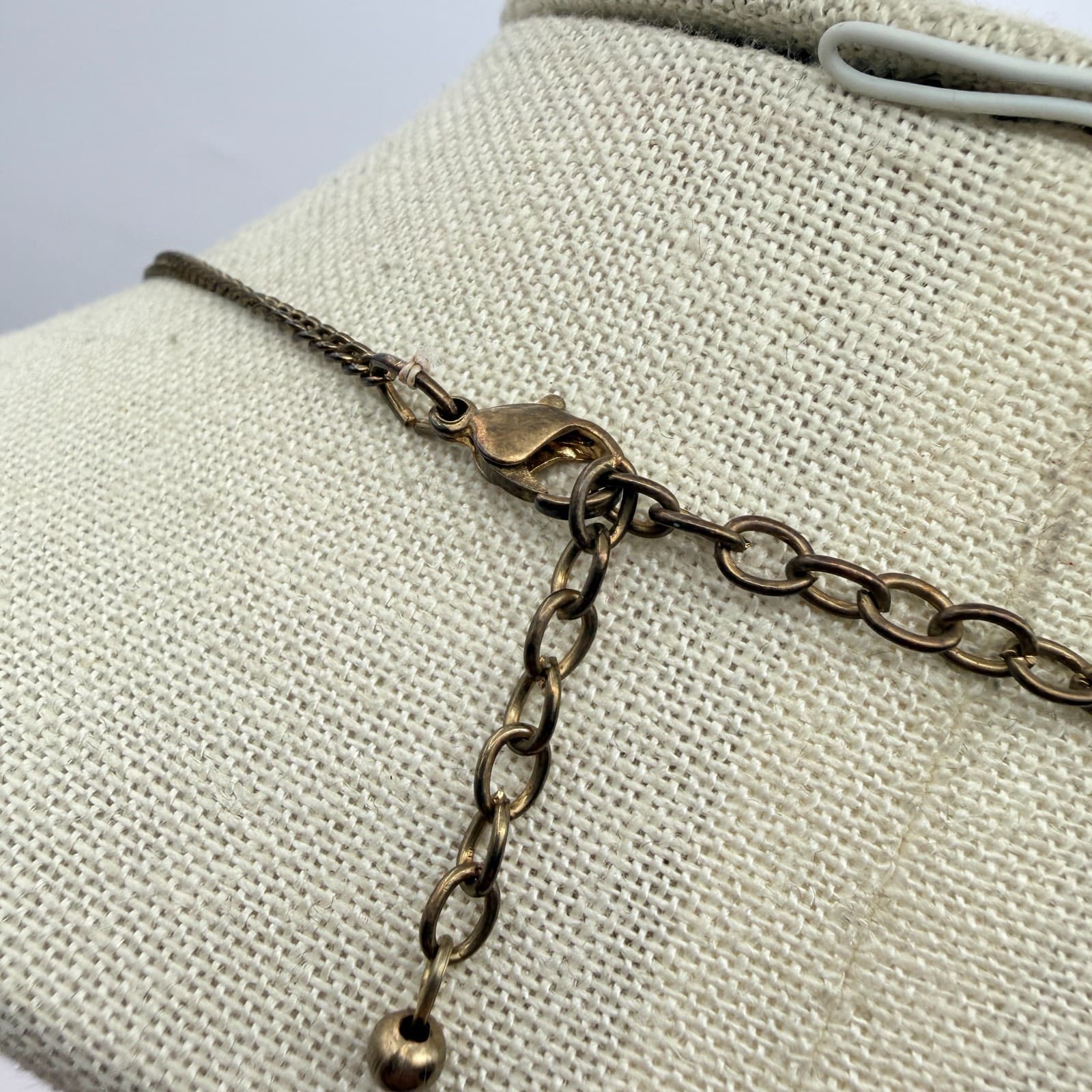 Vintage 90s Gold Tone Necklace Pink Sequin Floral Boho Women's Classic Jewelry - Thumbnail 9