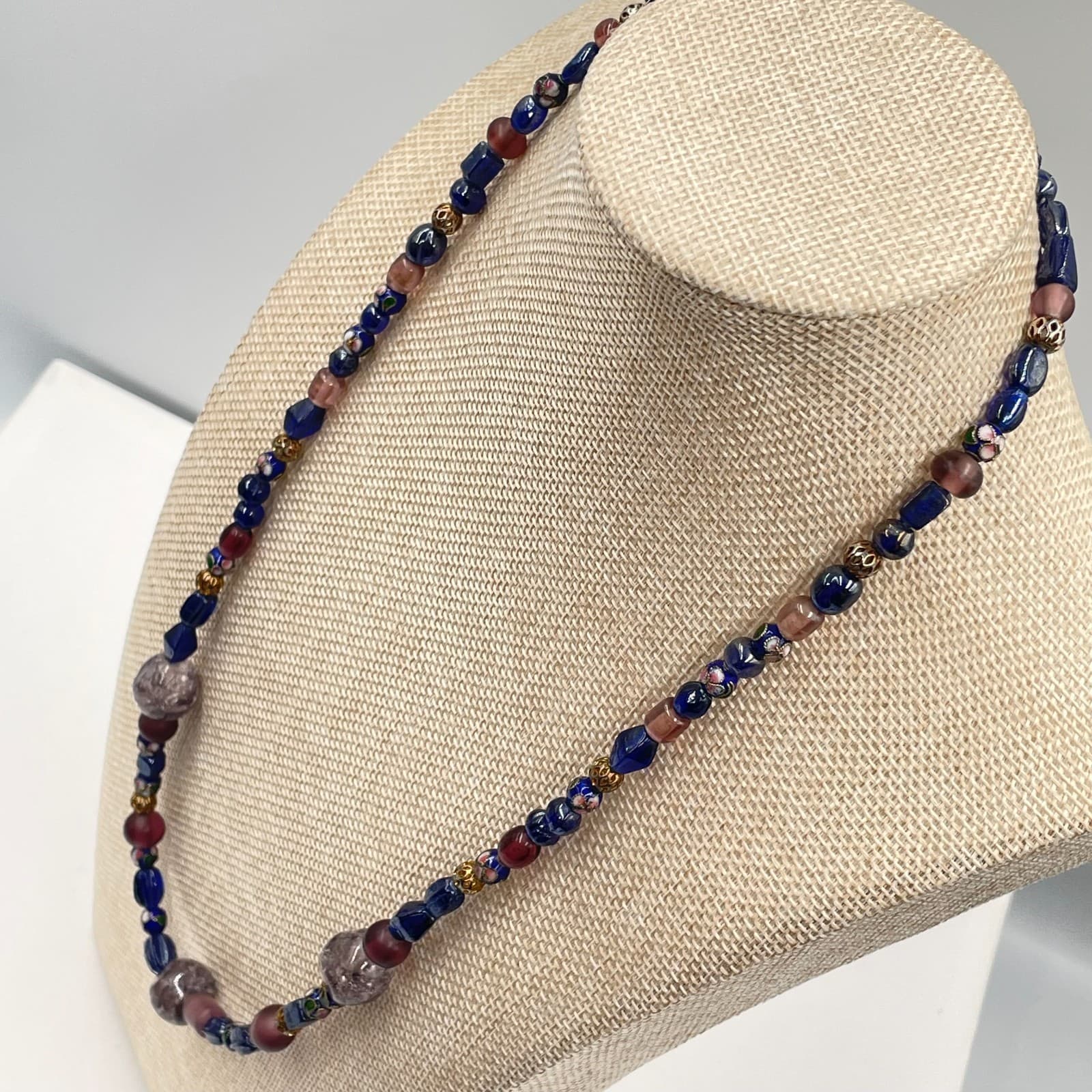 Vintage Multicolor Bohemian Murano Glass Beaded Single Strand Opera Necklace - Thumbnail 6