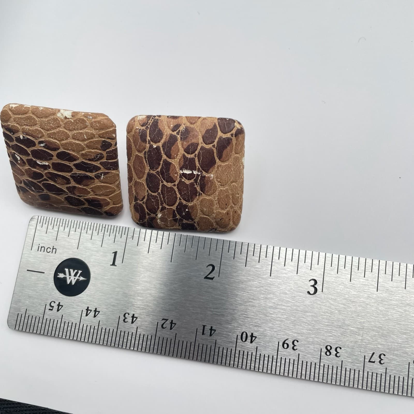 Vintage 80s Square Stud Earrings Retro Boho Women's Classic Fashion Jewelry - Thumbnail 8