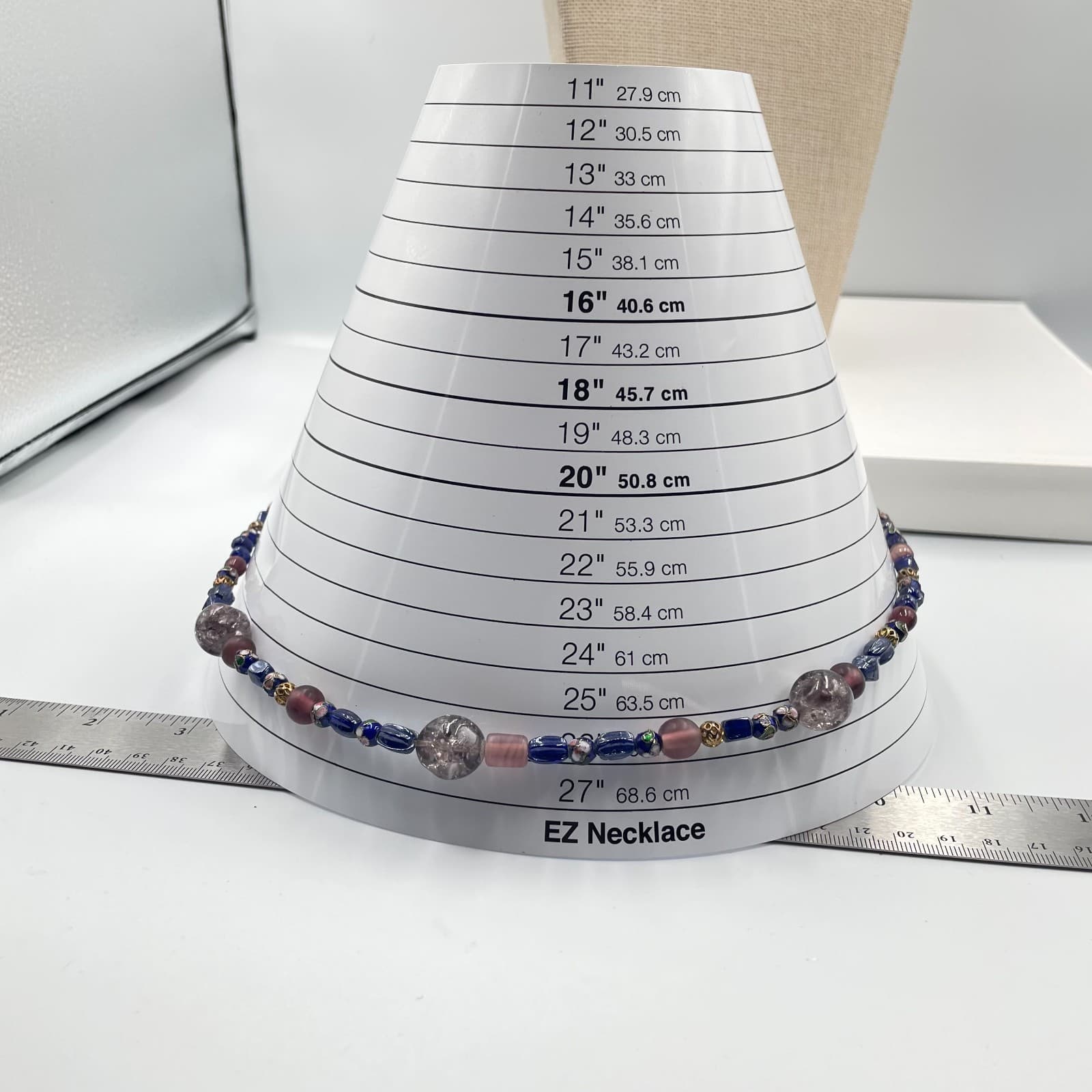 Vintage Multicolor Bohemian Murano Glass Beaded Single Strand Opera Necklace - Thumbnail 8