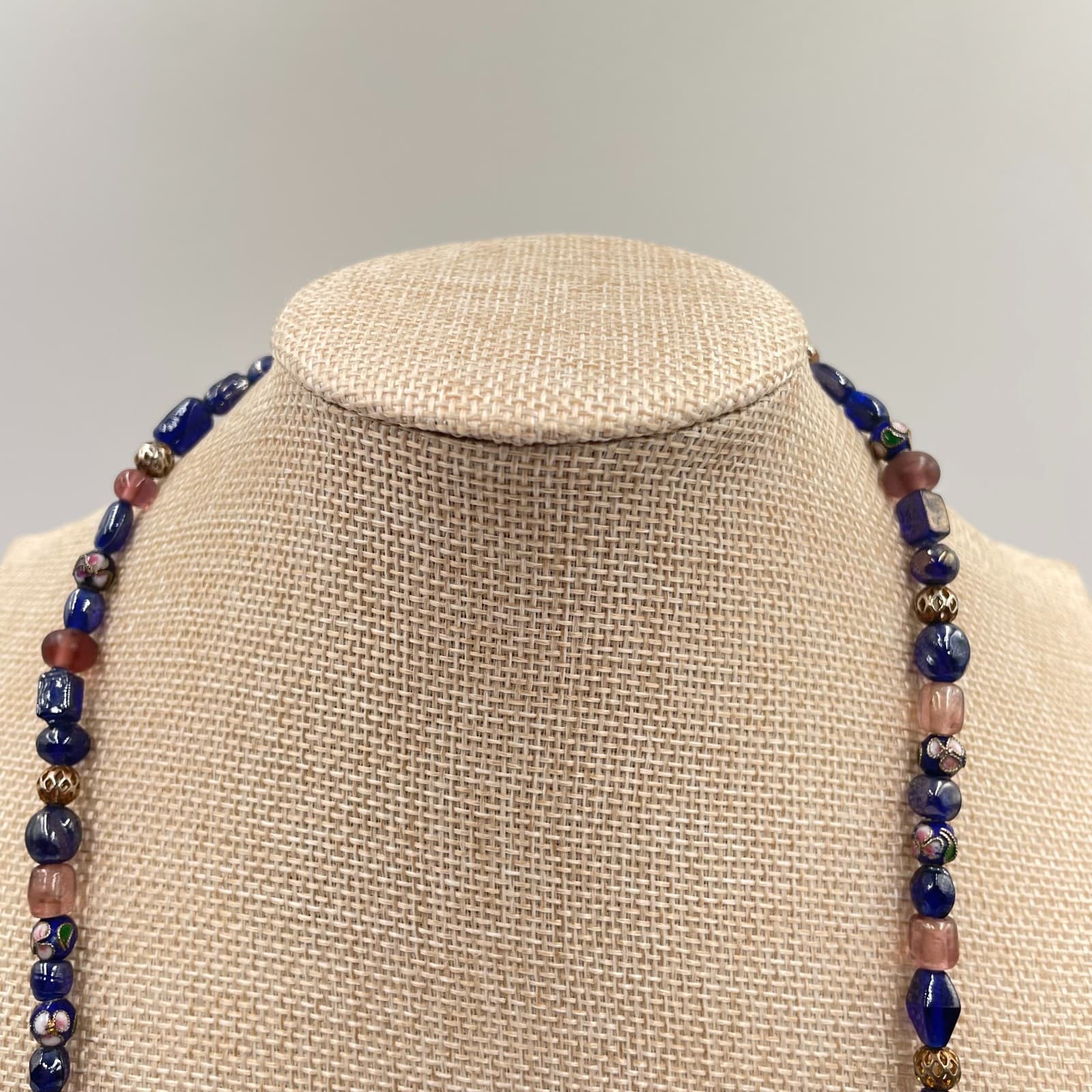 Vintage Multicolor Bohemian Murano Glass Beaded Single Strand Opera Necklace - Thumbnail 2