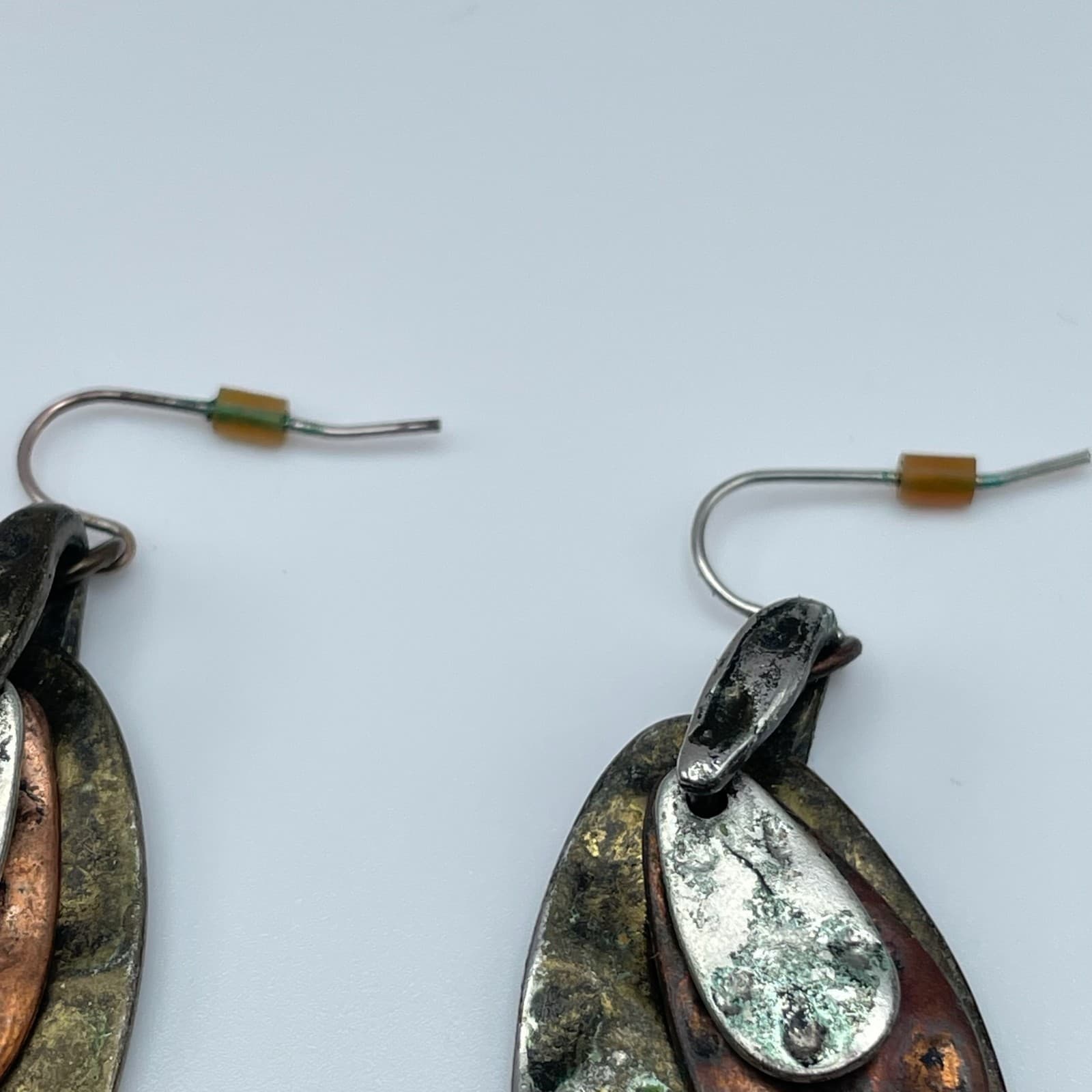 Vintage 80s Multi Layered Teardrop Earrings Boho Women's Classic Fashion Jewelry - Thumbnail 7