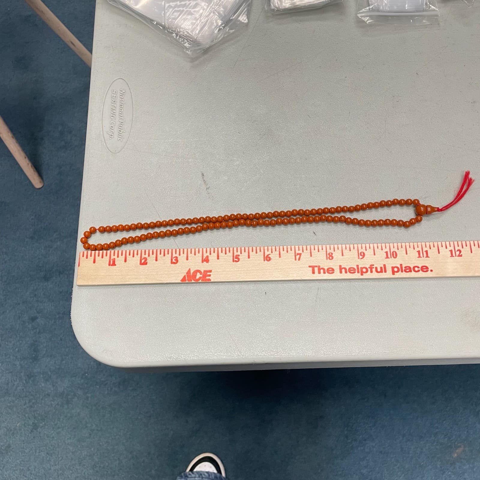 Vintage Chinese Traditional Momo Coral Plastic Classic Beaded Necklace - 11" - Thumbnail 9