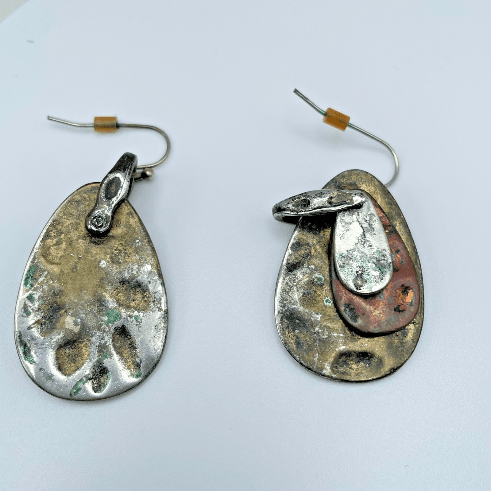 Vintage 80s Multi Layered Teardrop Earrings Boho Women's Classic Fashion Jewelry - Thumbnail 2