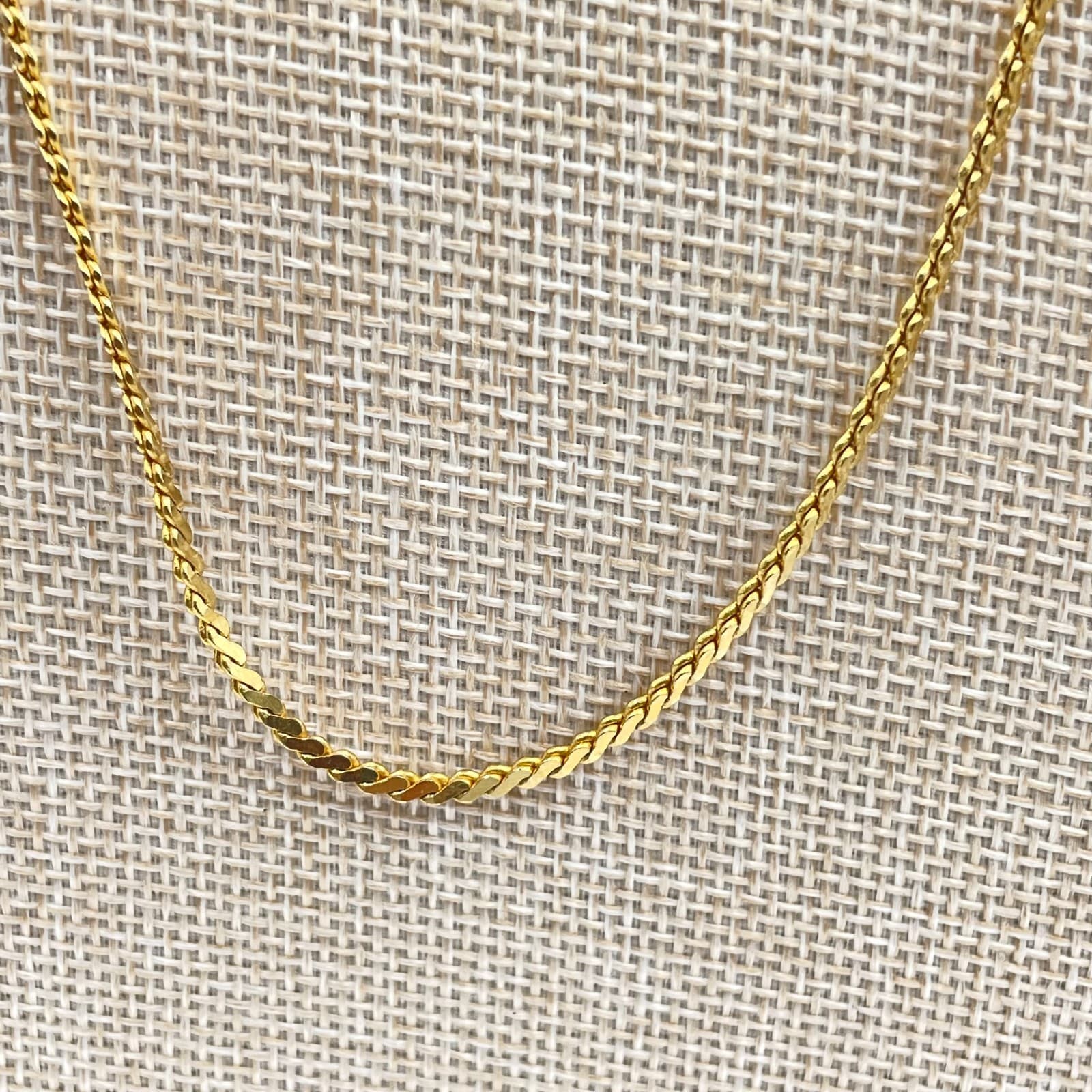 Vintage Gold Tone Classic Fashion Unisex Franco Chain Opera Push Lock Necklace - Thumbnail 4