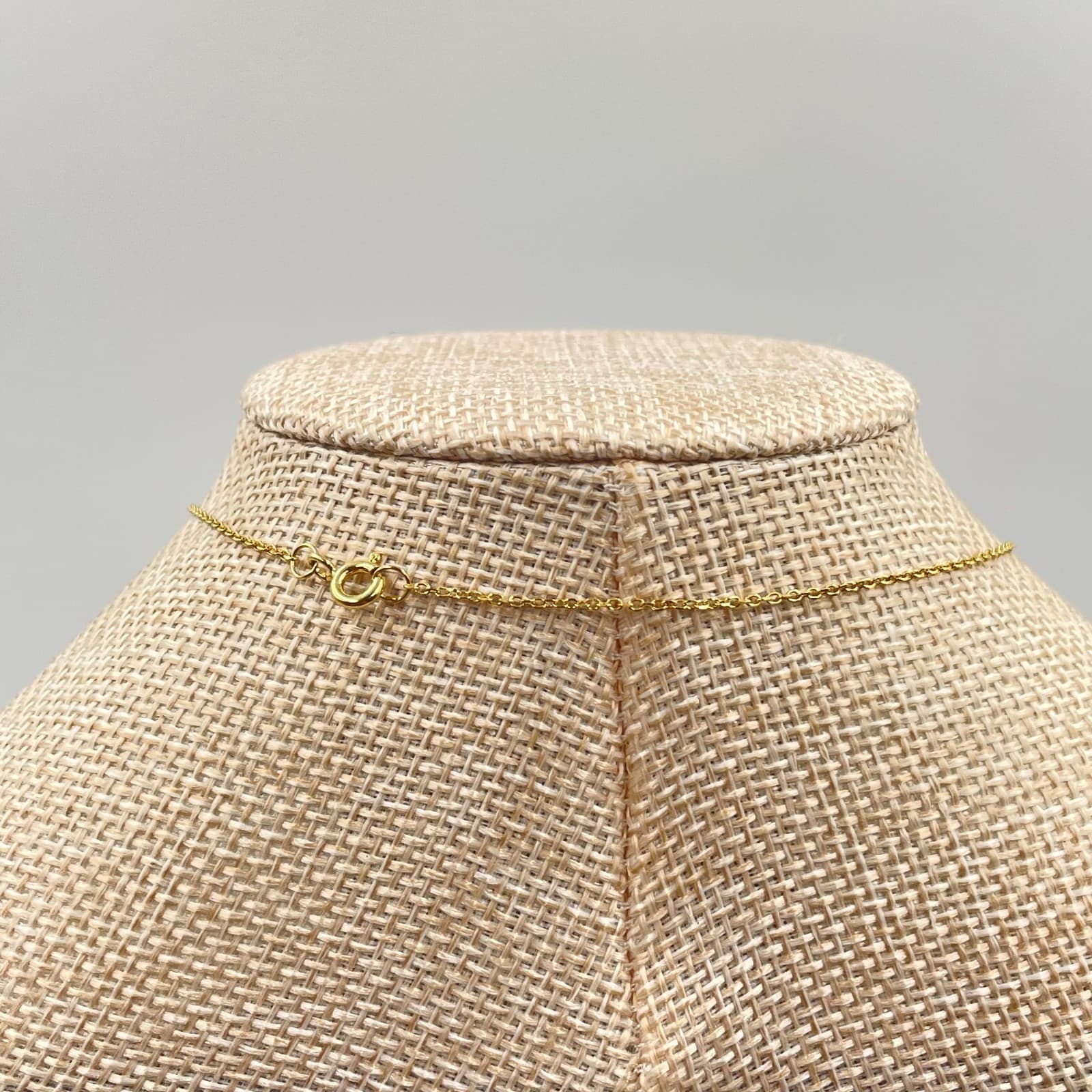 Vintage Gold-Tone Chain Enamel Coated Whimsical Angel Pendant Push Lock Necklace - Thumbnail 7