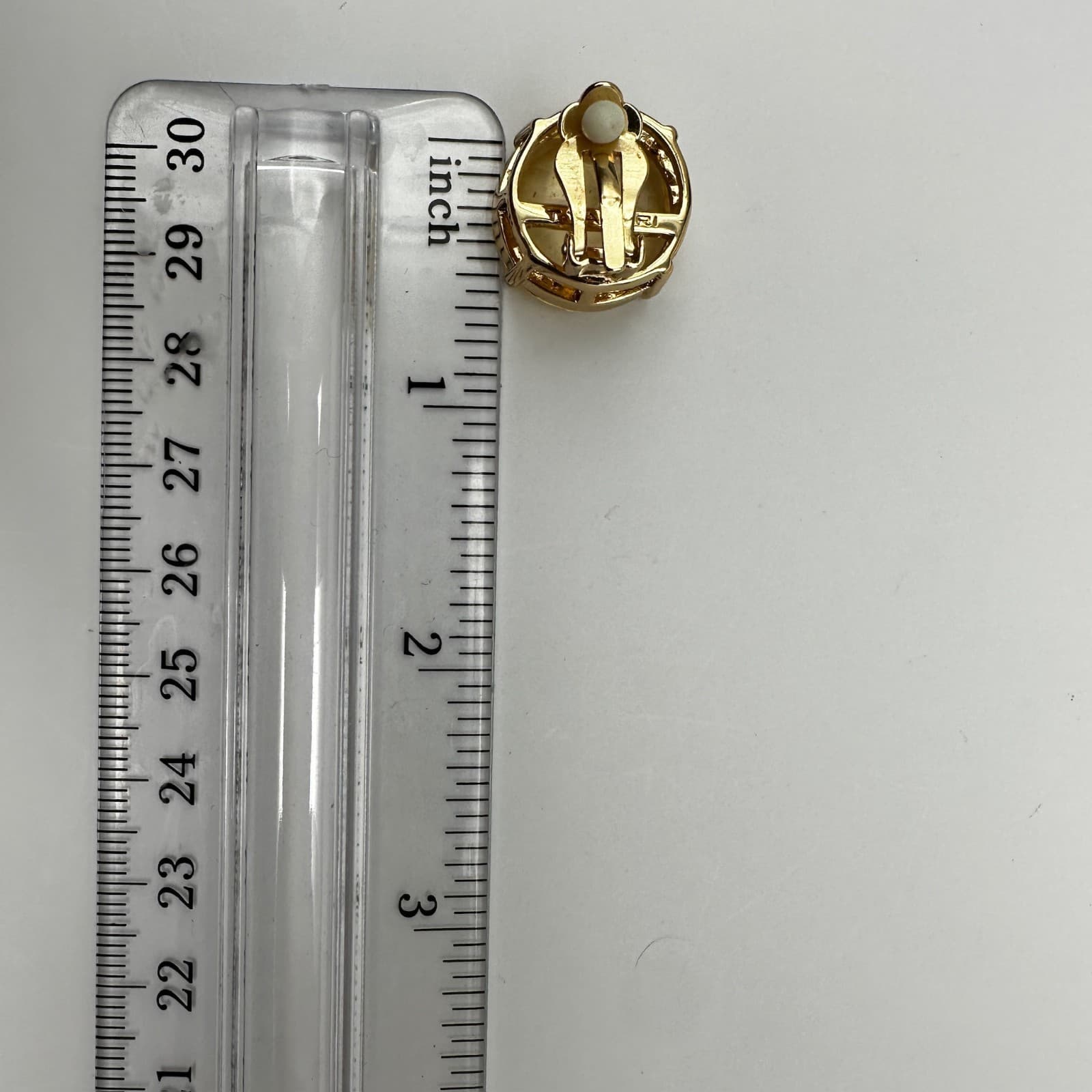 Vintage 90s gold-tone round faceted vitrine statement earrings Women's Jewelry - Thumbnail 8