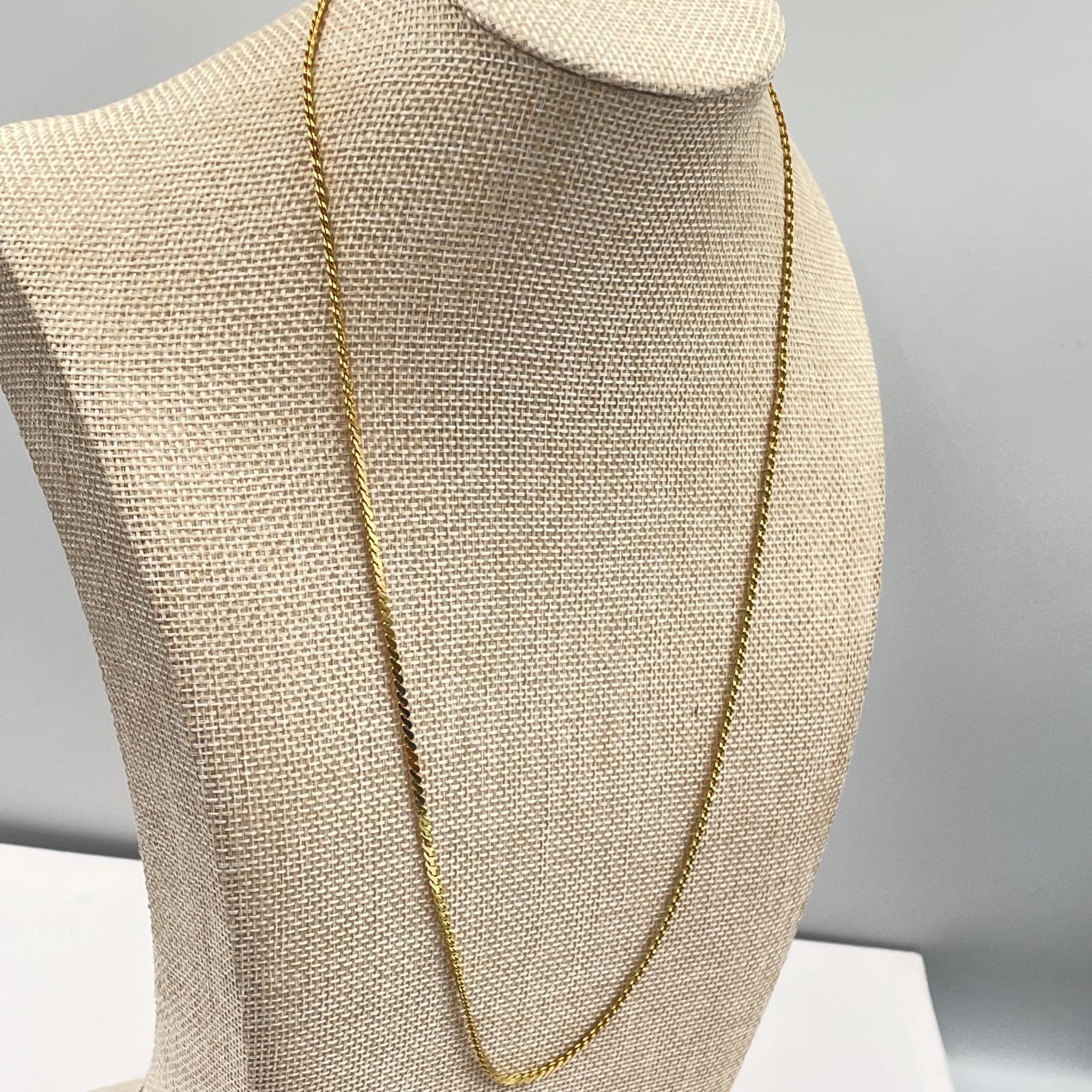 Vintage Gold Tone Classic Fashion Unisex Franco Chain Opera Push Lock Necklace - Thumbnail 6