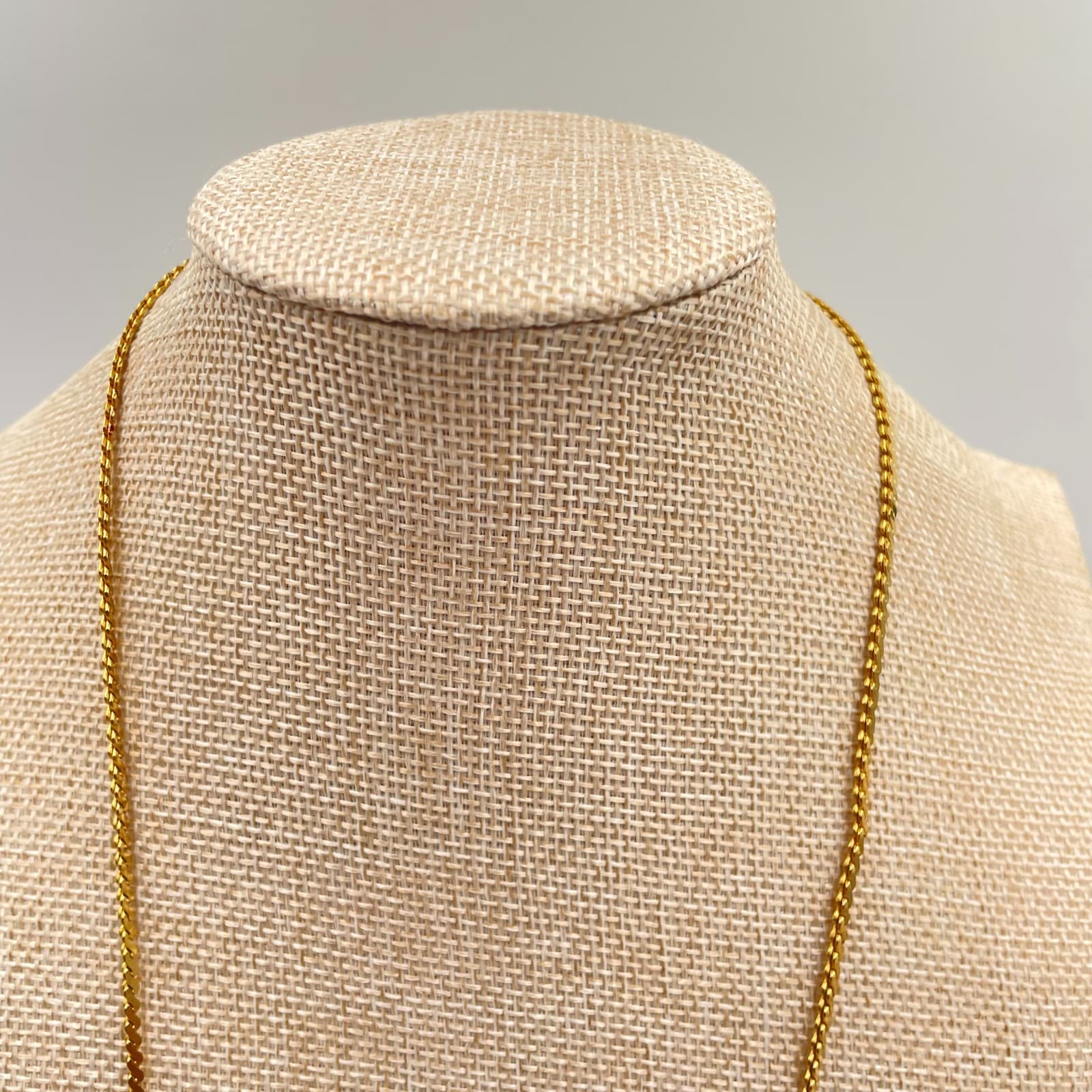 Vintage Gold Tone Classic Fashion Unisex Franco Chain Opera Push Lock Necklace - Thumbnail 2