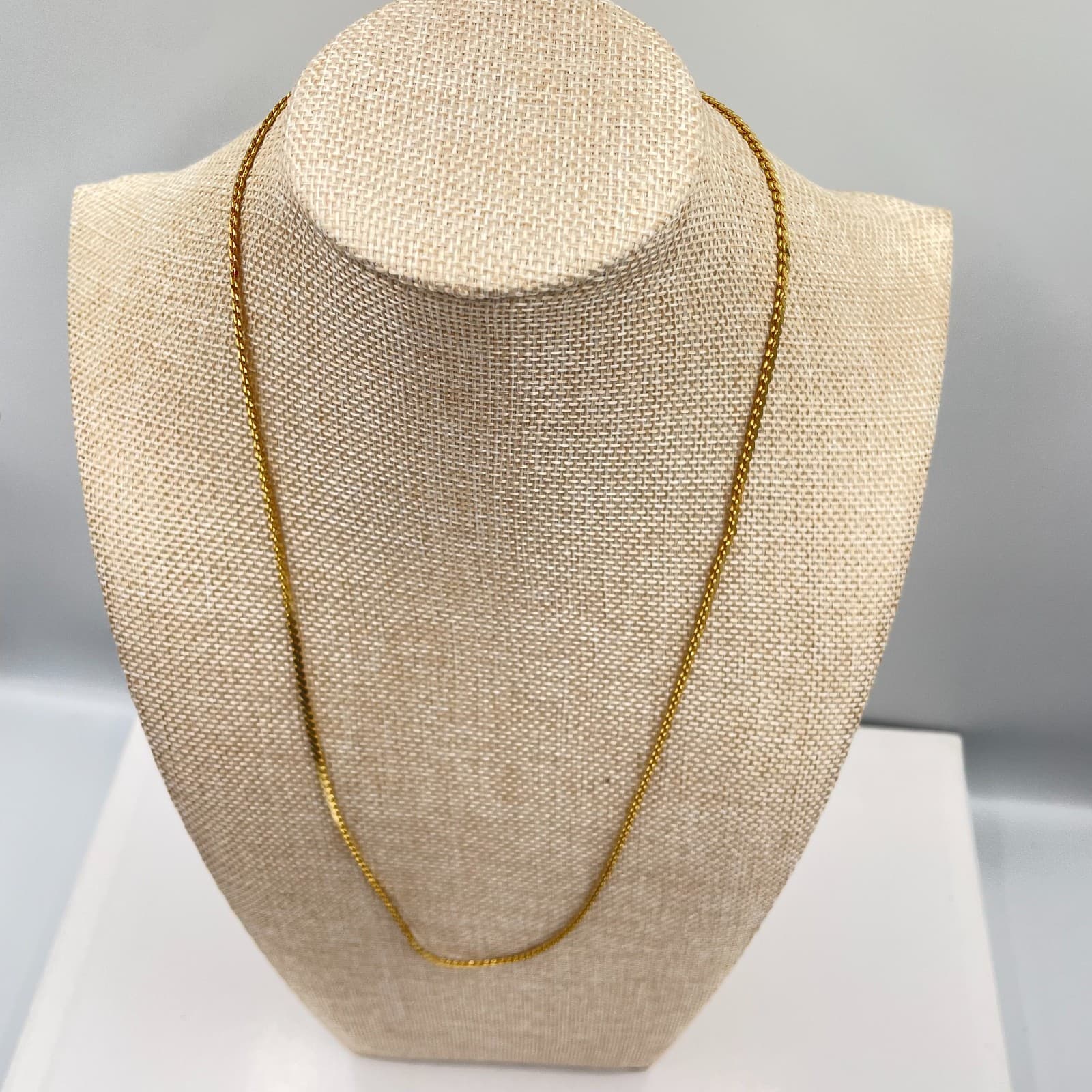 Vintage Gold Tone Classic Fashion Unisex Franco Chain Opera Push Lock Necklace - Thumbnail 3