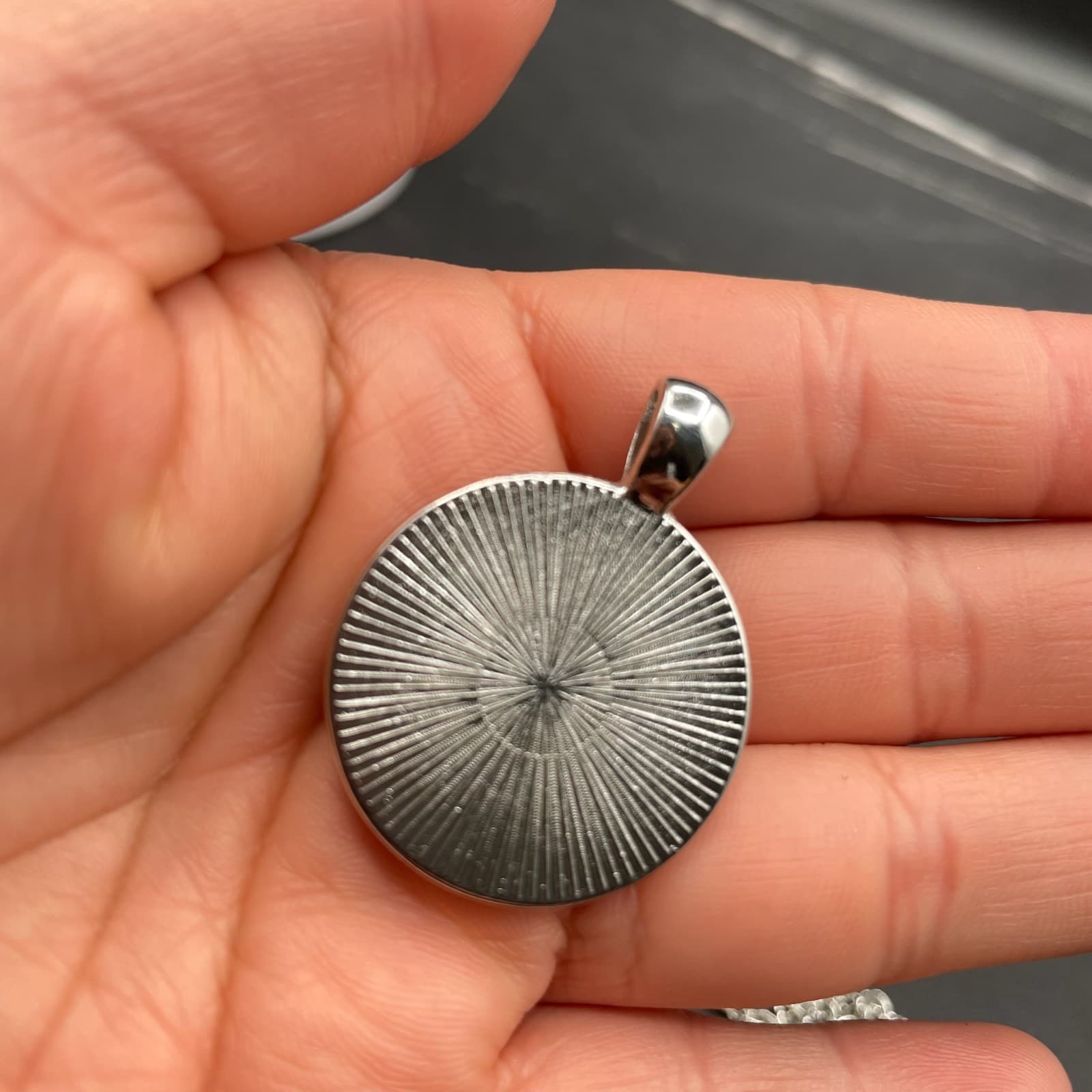 Vintage Cabochon Silver-Tone Blue Morpho Butterfly Lobster Pendant Necklace - Thumbnail 5