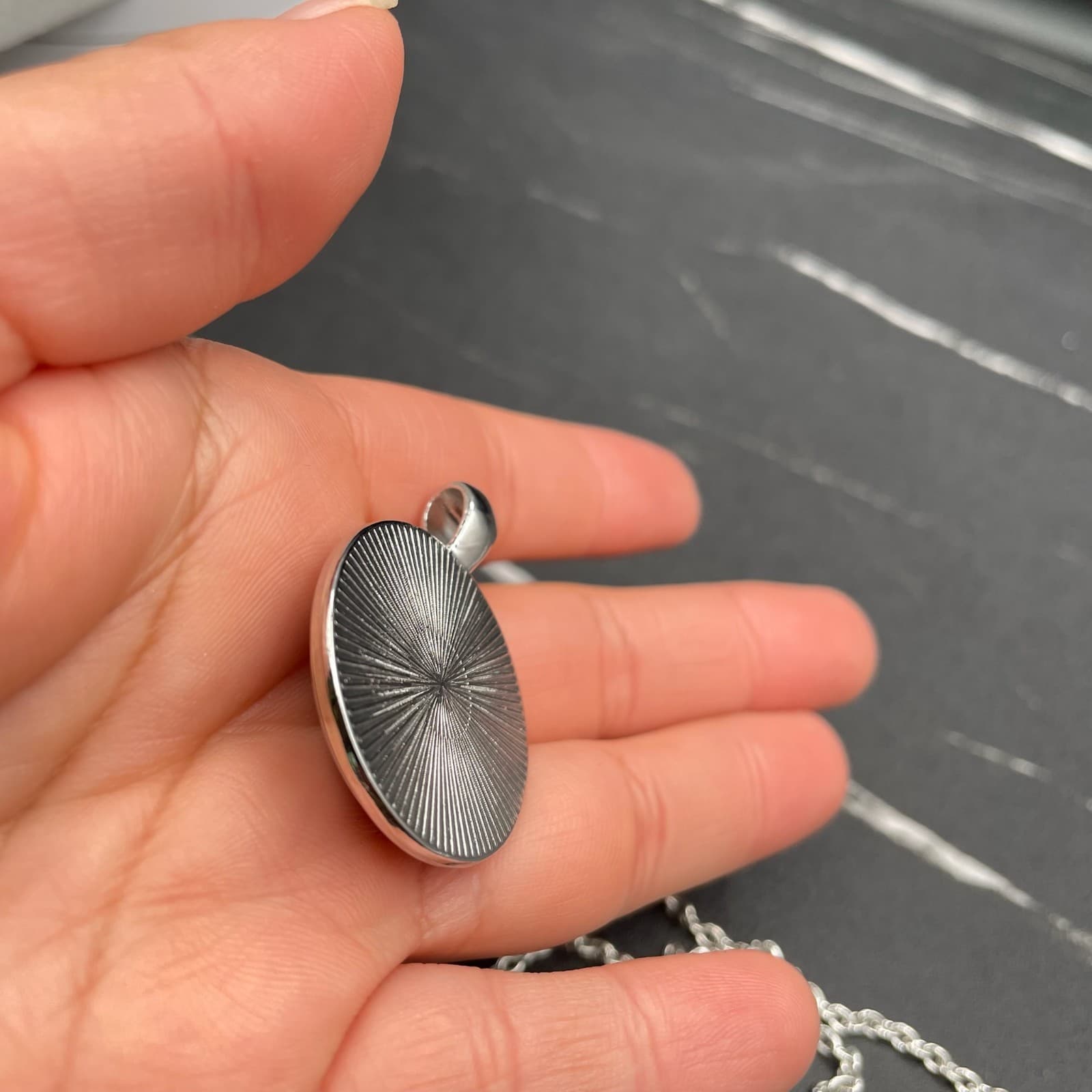 Vintage Cabochon Silver-Tone Blue Morpho Butterfly Lobster Pendant Necklace - Thumbnail 6