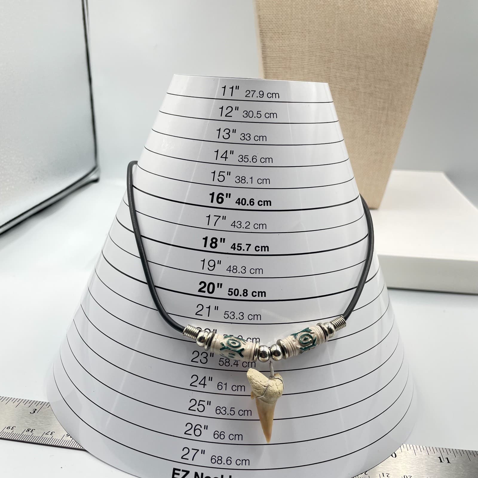 Y2K Bohemian Beachwear Black Cord Wire-Wrapped Shark Tooth Pendant Necklace - Thumbnail 8