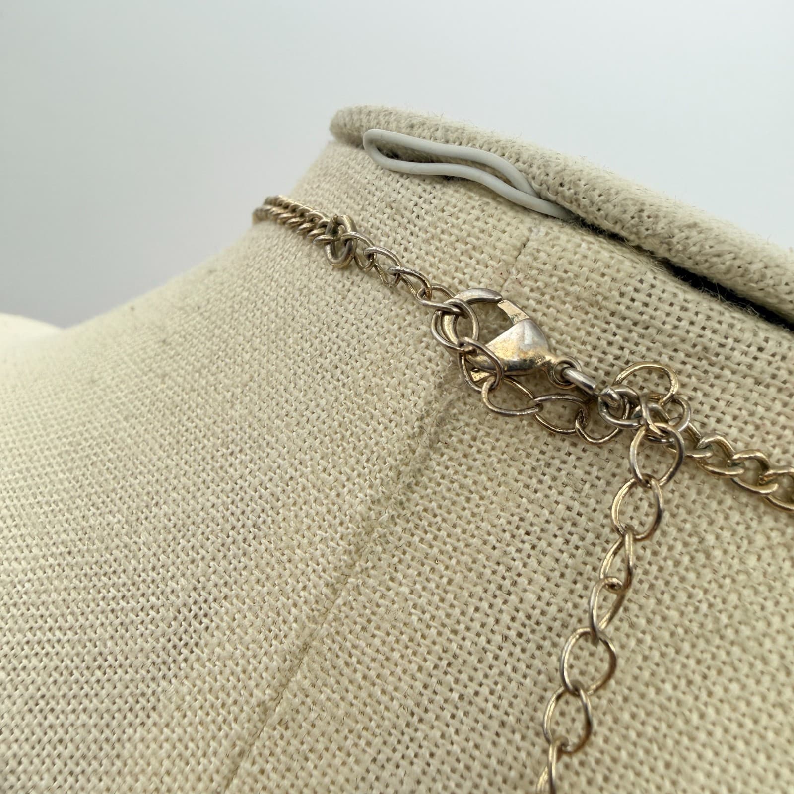 Vintage 90s Bib Necklace Peach White Glass Statement Women's Classic Jewelry - Thumbnail 10