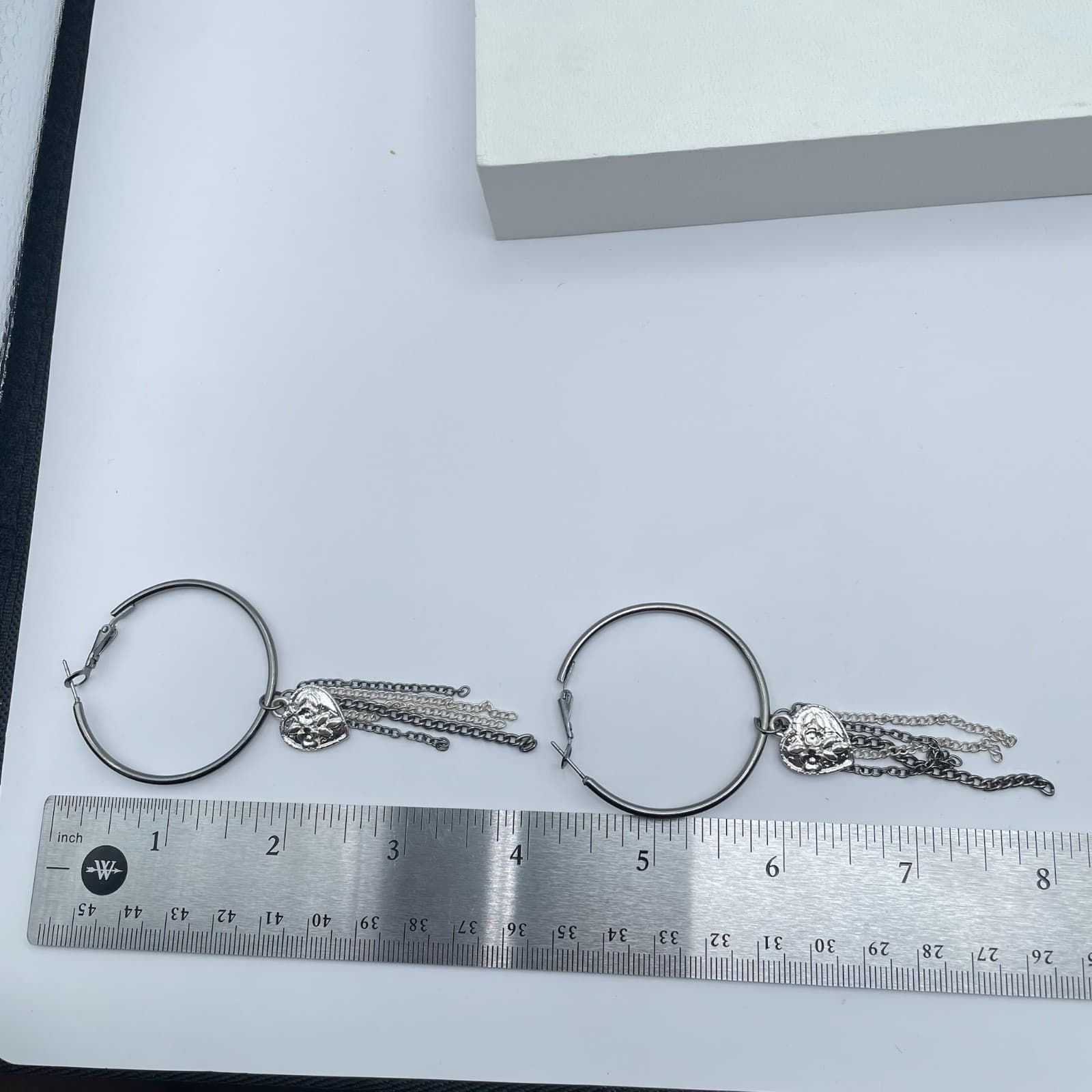 Vintage 90s Silver Tone Mesh Wrap Hoop Earrings Fashion Women's Classic Jewelry - Thumbnail 7