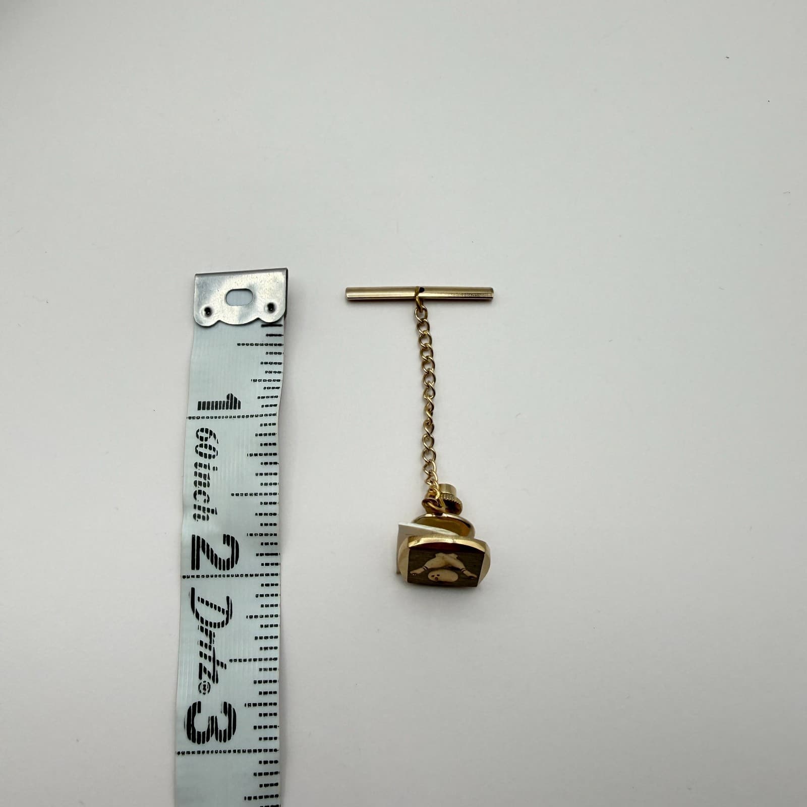 VTG Y2K Gold Tone Bowling Tie Tac Cufflinks Set Men's Classic Fashion Jewelry - Thumbnail 9