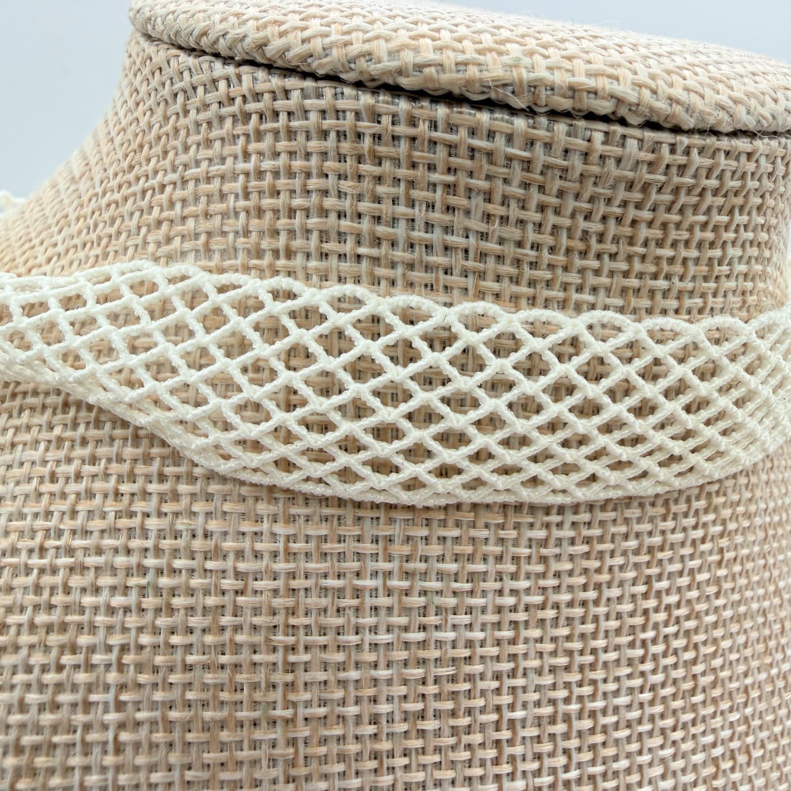 Vintage 90s White Mesh Lace Choker Necklace Boho Fishnet Classic Fashion Jewelry - Thumbnail 2