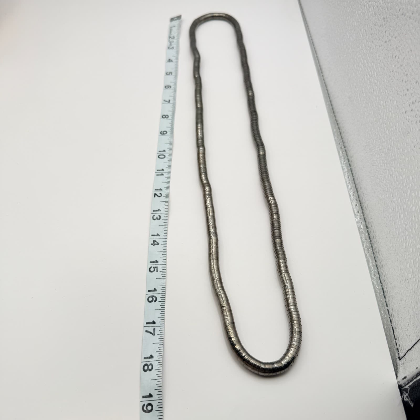 Vintage Y2K Silver Tone Bendable Snake Chain Necklace Statement Women's Jewelry - Thumbnail 7