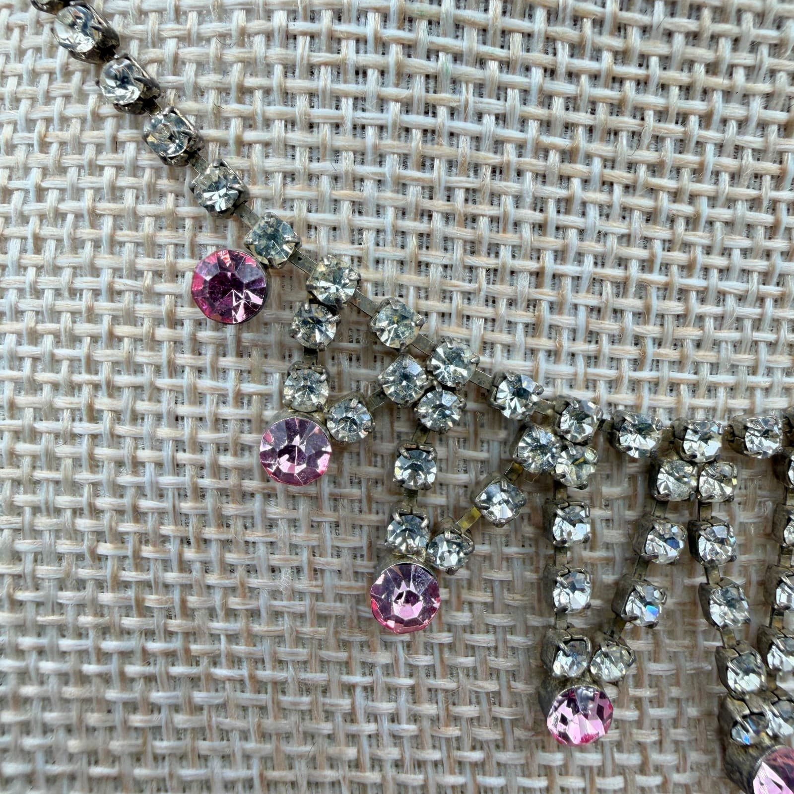 Vintage Y2K Silver Tone Rhinestone Choker Necklace Statement Women's Jewelry - Thumbnail 3