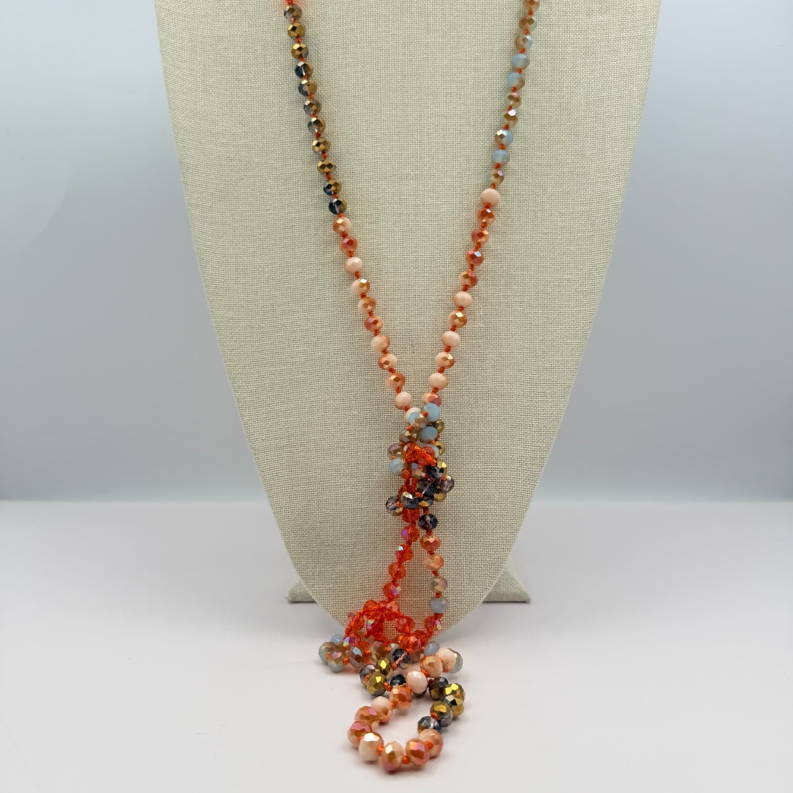 Vintage Y2K Beaded Lariat Necklace Boho Women's Classic Fashion Jewelry - Thumbnail 3