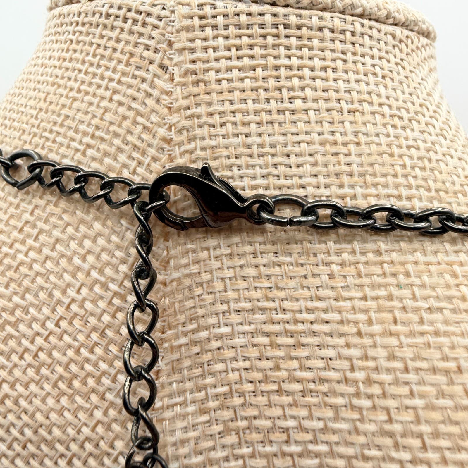 Vintage Y2K Gunmetal Tone Bib Necklace Statement Boho Women's Classic Jewelry - Thumbnail 7