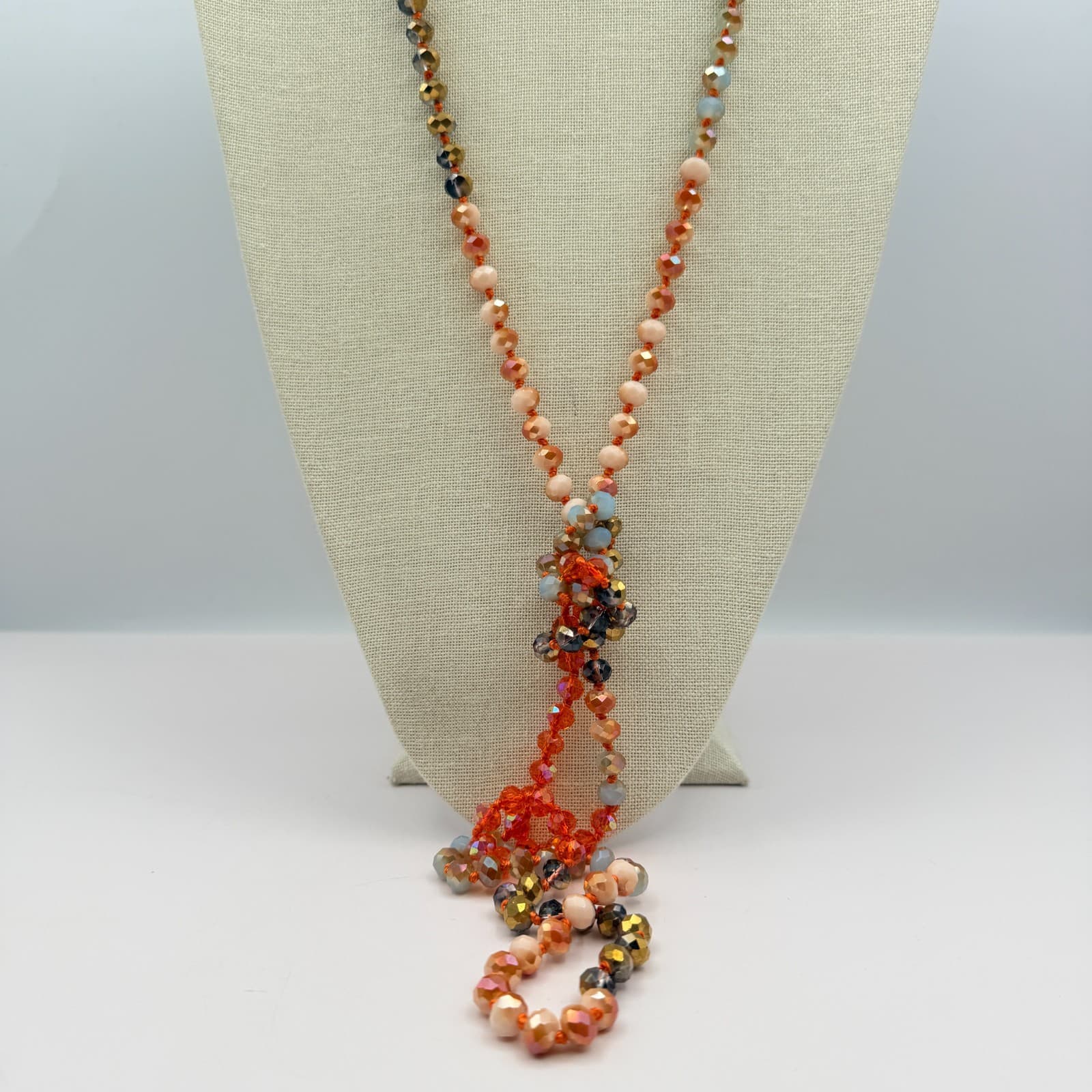 Vintage Y2K Beaded Lariat Necklace Boho Women's Classic Fashion Jewelry - Thumbnail 2