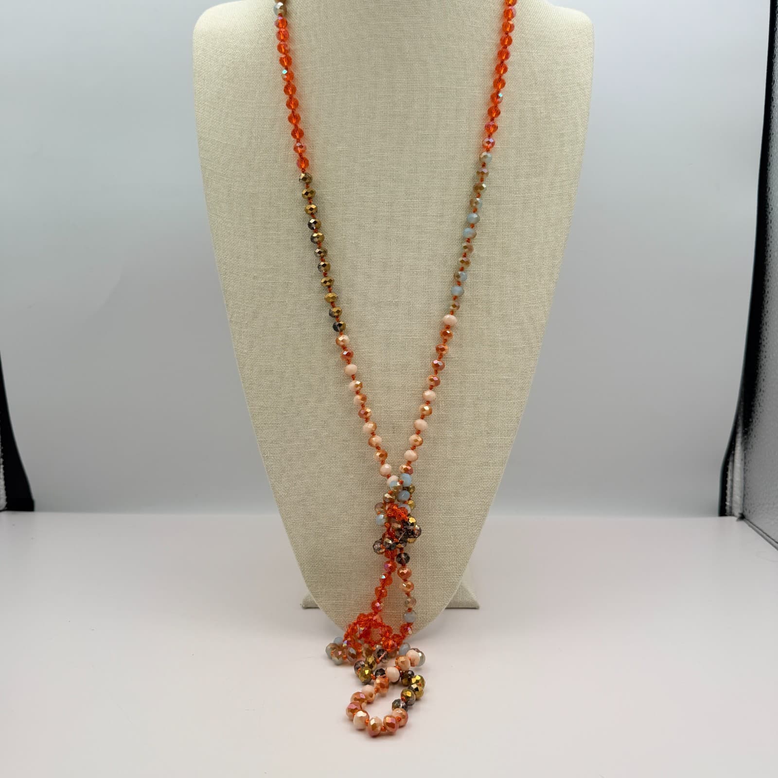 Vintage Y2K Beaded Lariat Necklace Boho Women's Classic Fashion Jewelry - Image 1