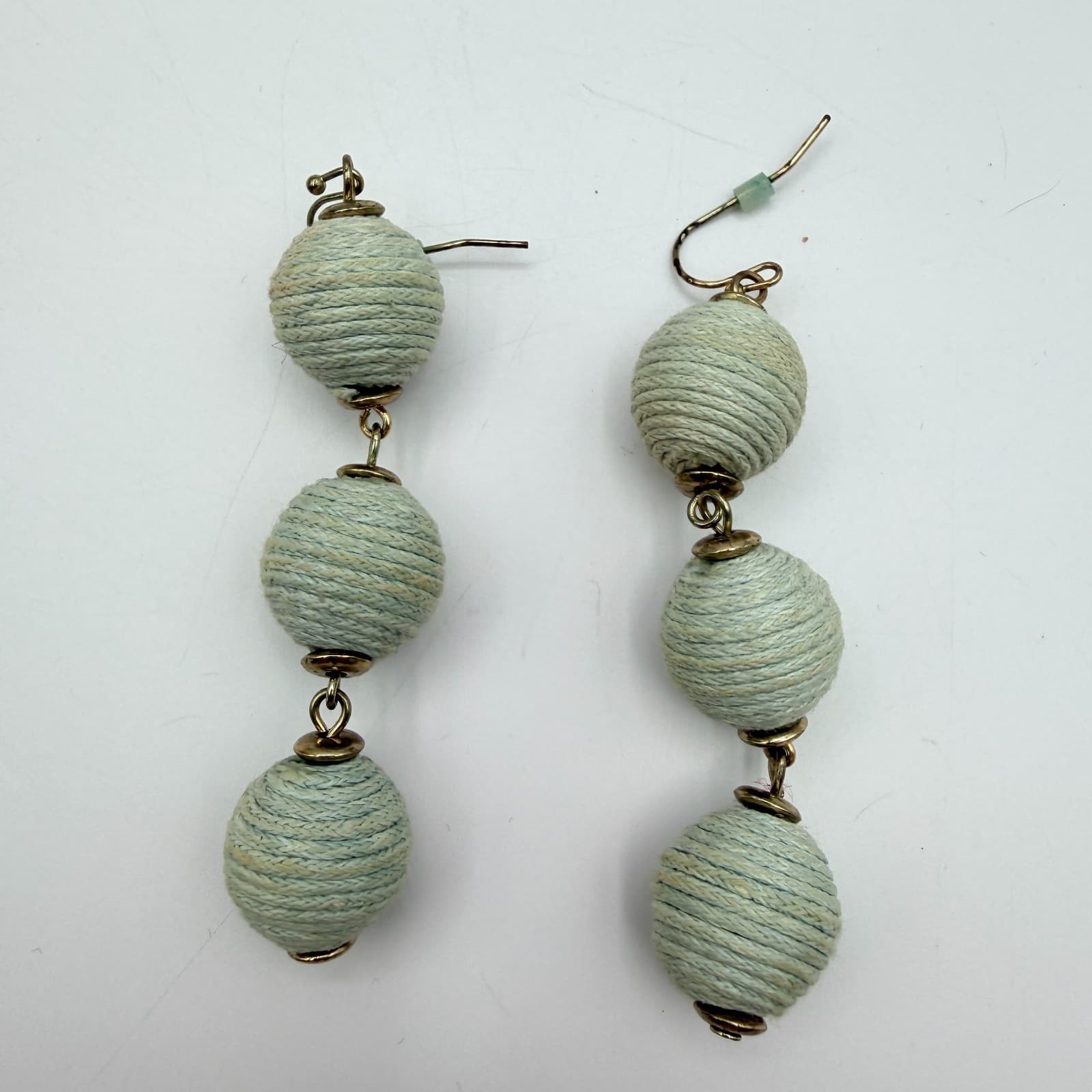 Vintage Y2K Blue Glass Beaded Dreamcatcher Feather Earrings Set 3 Pair Jewelry - Thumbnail 8