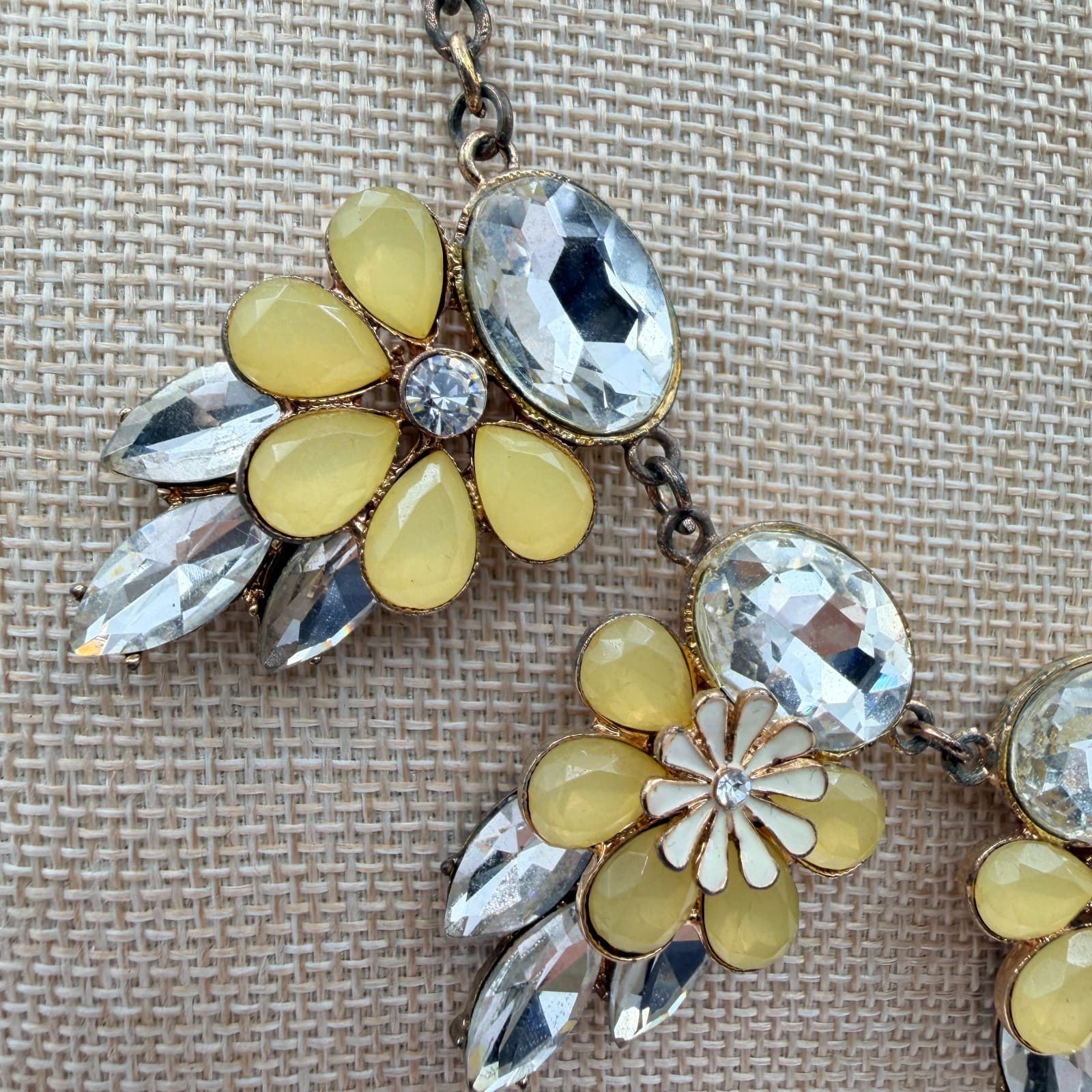 Vintage Y2K Floral Bib Rhinestone Necklace Statement Women's Classic Jewelry - Thumbnail 3