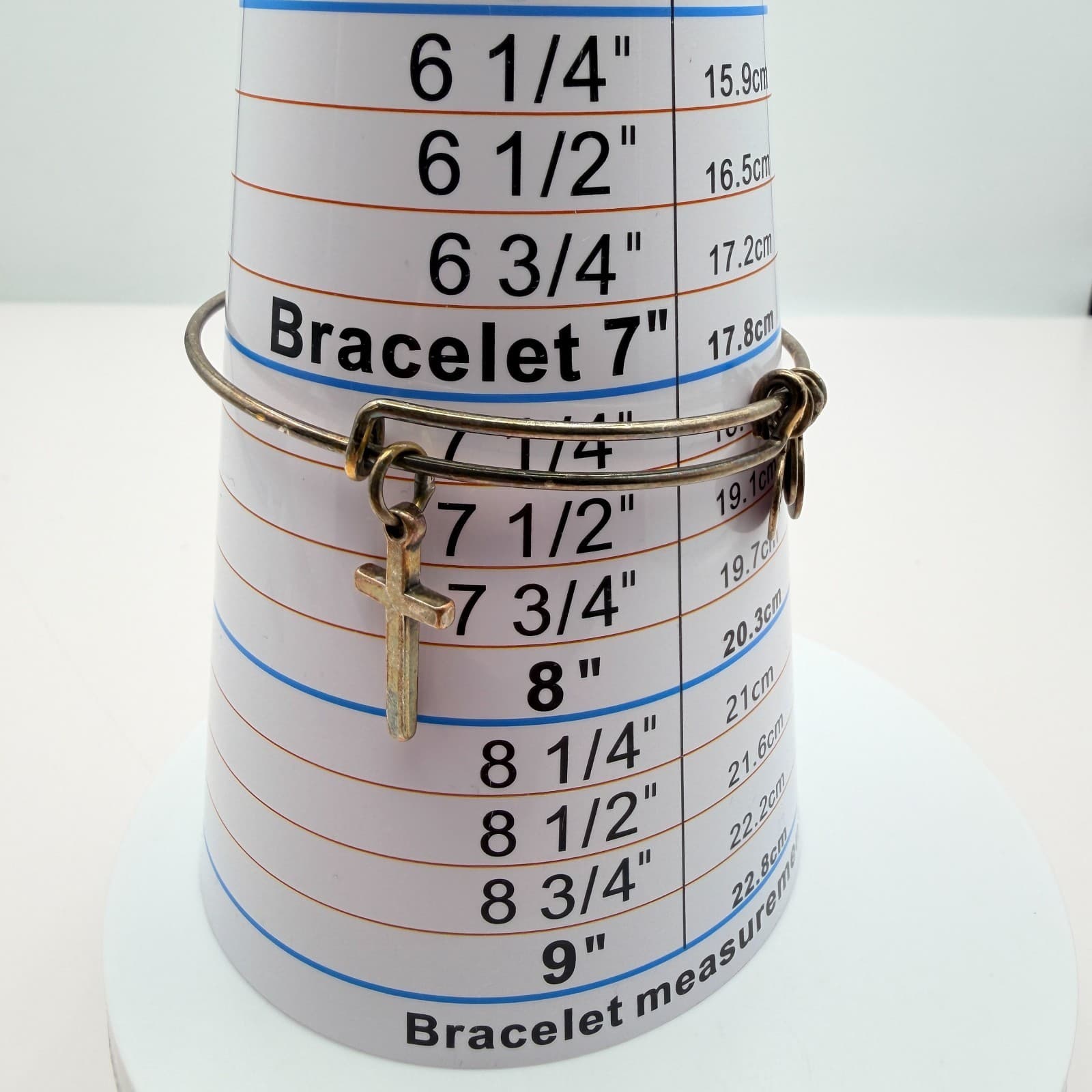 Vintage 90s Alex and Ani Cross Bangle Bracelet Bronze Tone Expandable Religious - Thumbnail 7