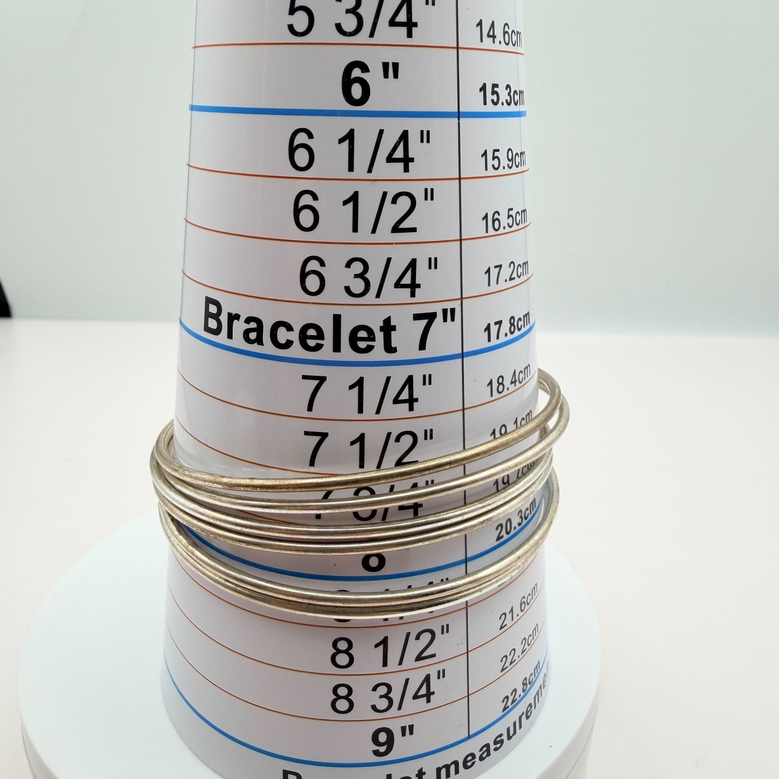 Vintage 80s Silver Tone Multi Strand Bangle Bracelet Tarnished Finish Jewelry - Thumbnail 4