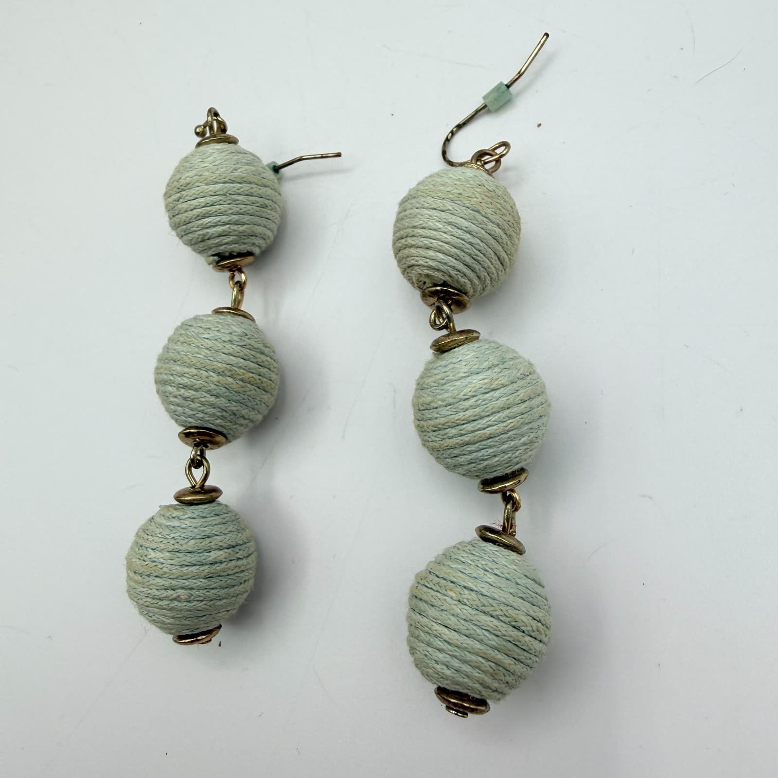 Vintage Y2K Blue Glass Beaded Dreamcatcher Feather Earrings Set 3 Pair Jewelry - Thumbnail 9