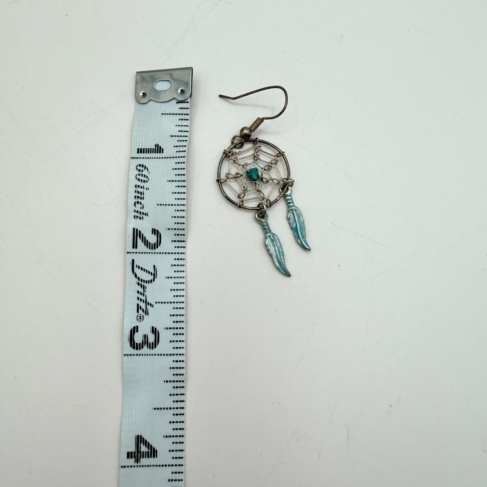 Vintage Y2K Blue Glass Beaded Dreamcatcher Feather Earrings Set 3 Pair Jewelry - Thumbnail 11