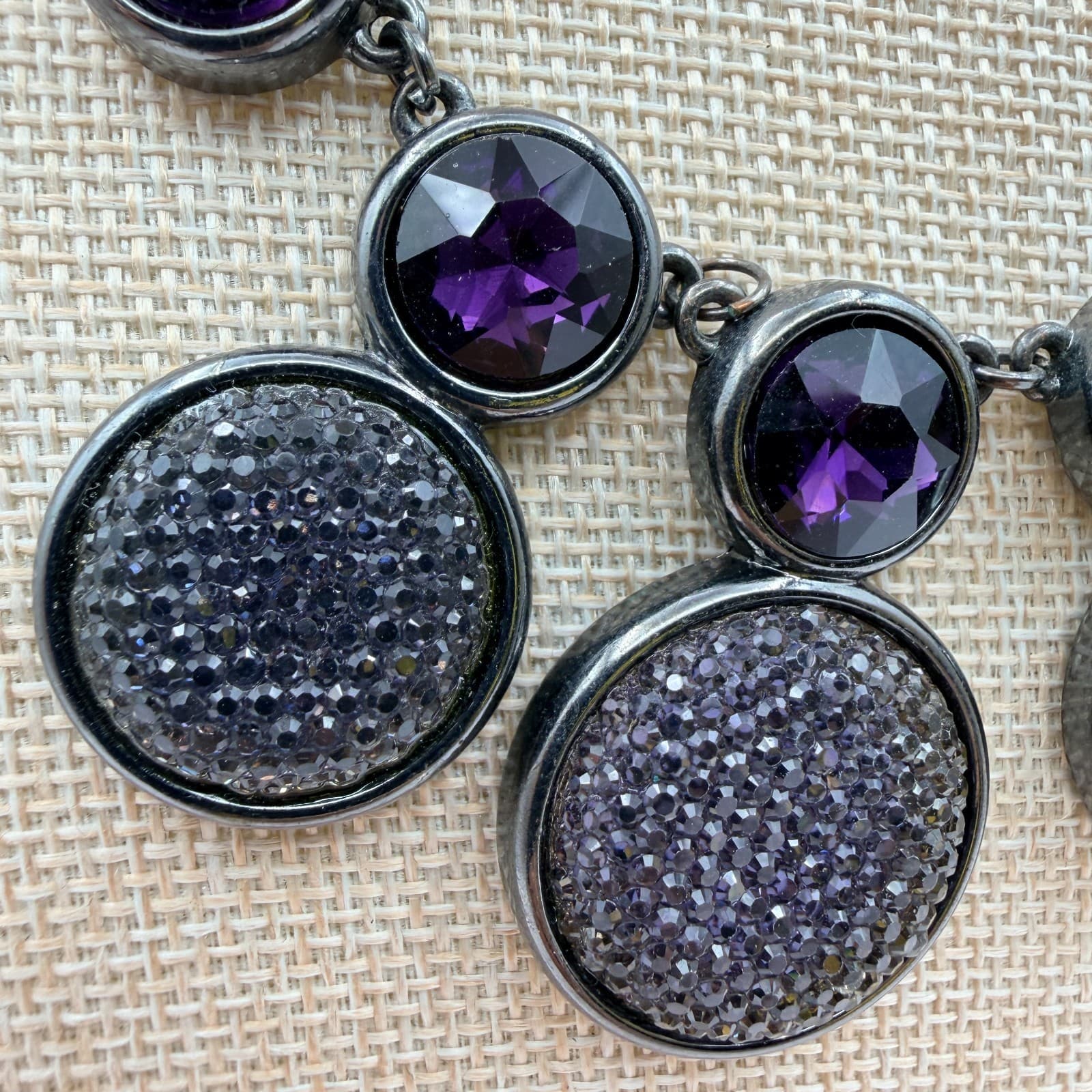 Vintage Y2K Gunmetal Tone Bib Necklace Statement Boho Women's Classic Jewelry - Thumbnail 5