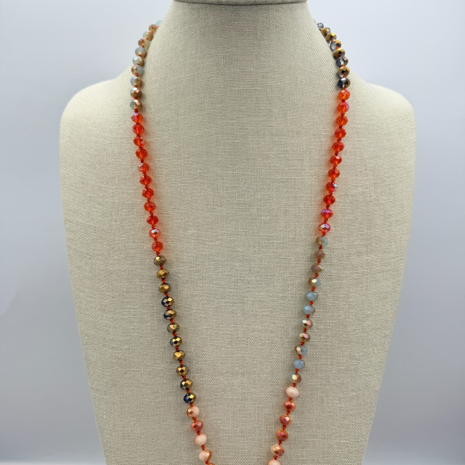 Vintage Y2K Beaded Lariat Necklace Boho Women's Classic Fashion Jewelry - Thumbnail 5