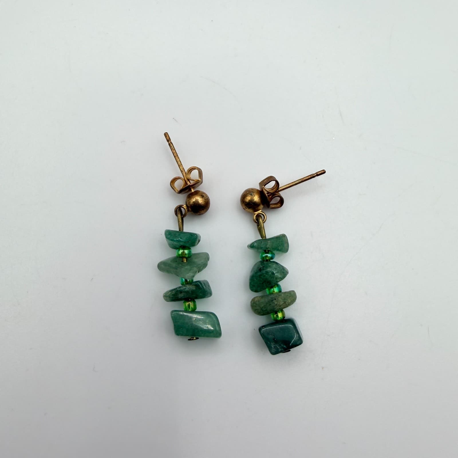 Vintage Y2K Glass Chip Beaded Necklace Earrings Set Boho Women's Classic Jewelry - Thumbnail 10