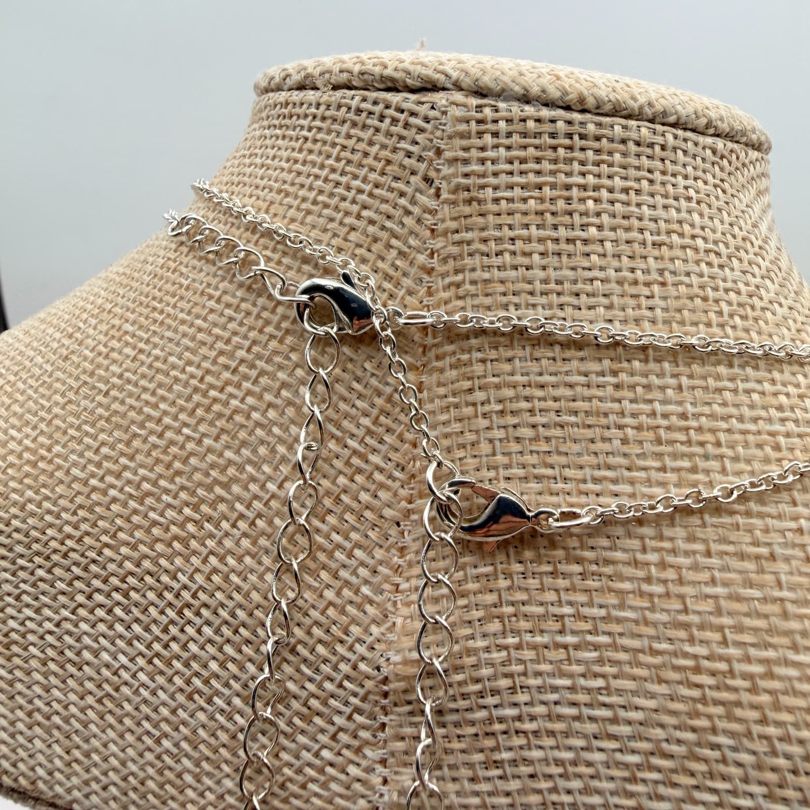 Vintage Y2K Silver Tone Mother Daughter Heart Pendant Necklace Set Jewelry - Thumbnail 7