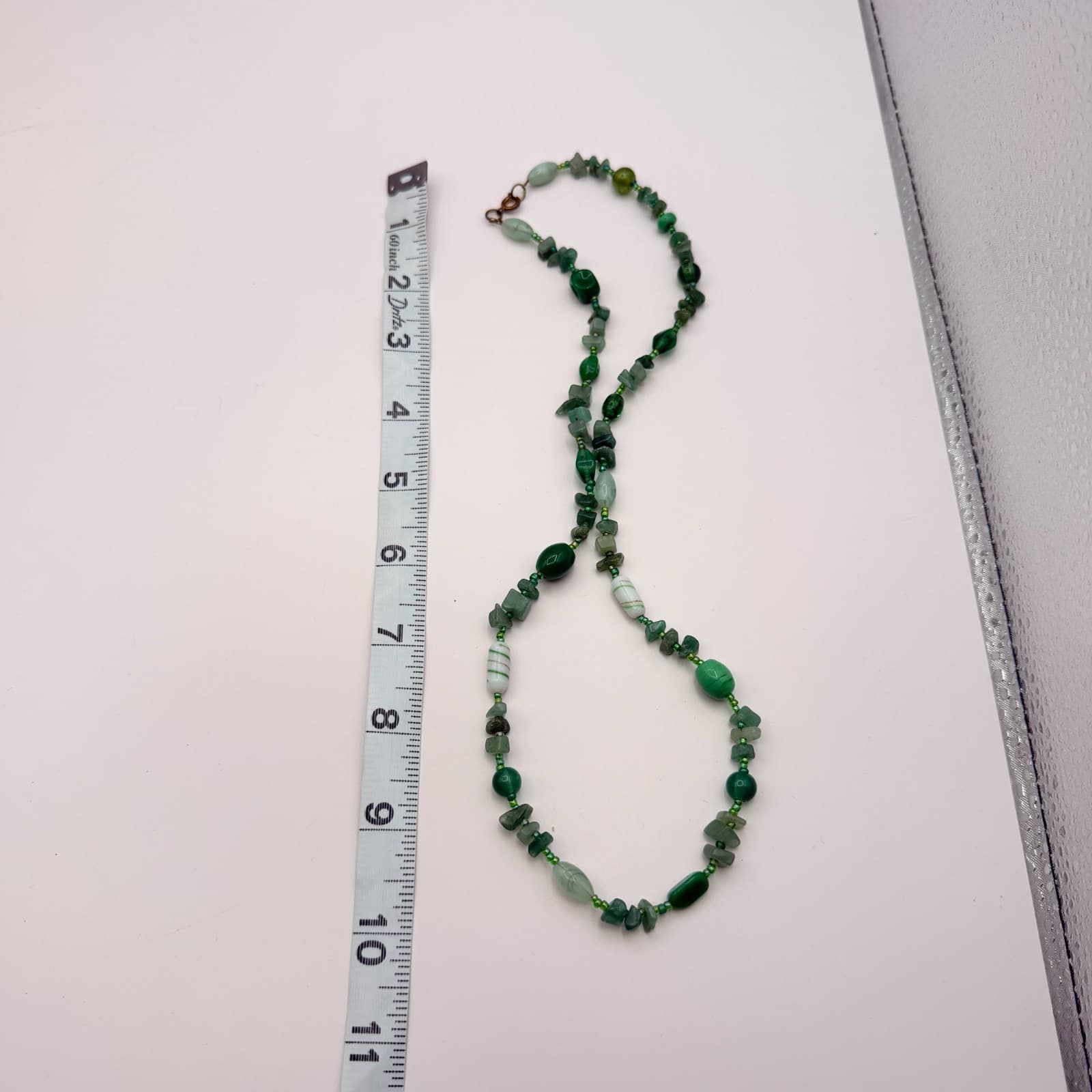 Vintage Y2K Glass Chip Beaded Necklace Earrings Set Boho Women's Classic Jewelry - Thumbnail 15