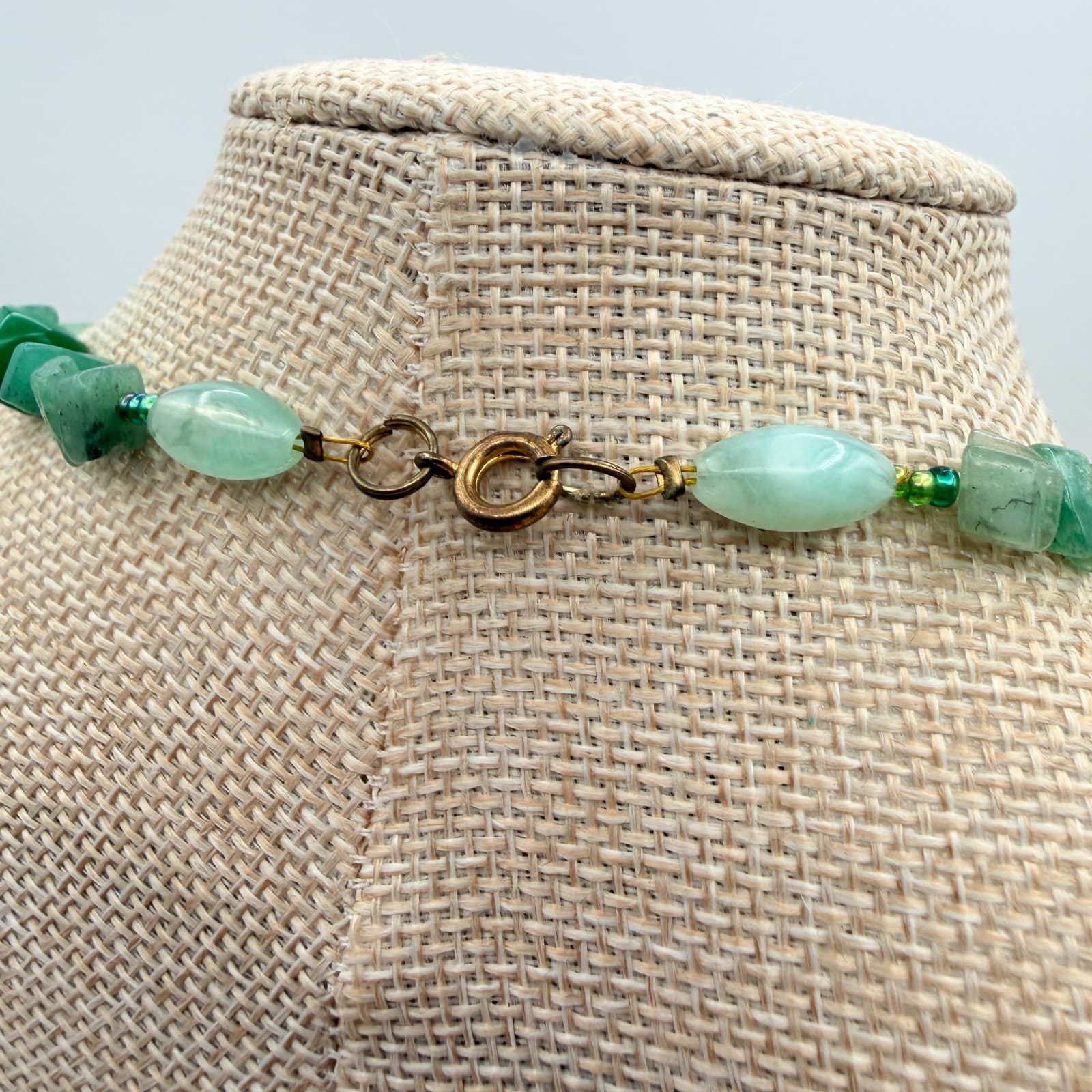 Vintage Y2K Glass Chip Beaded Necklace Earrings Set Boho Women's Classic Jewelry - Thumbnail 7