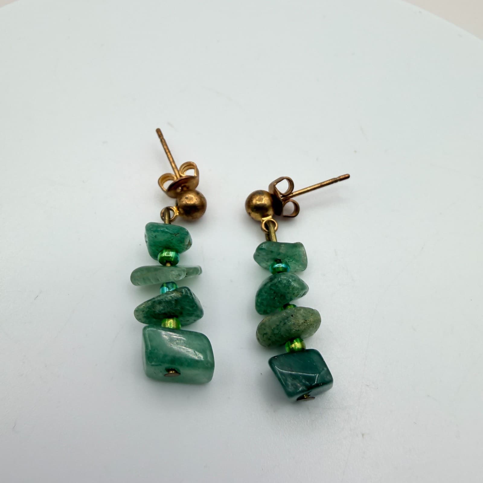 Vintage Y2K Glass Chip Beaded Necklace Earrings Set Boho Women's Classic Jewelry - Thumbnail 12