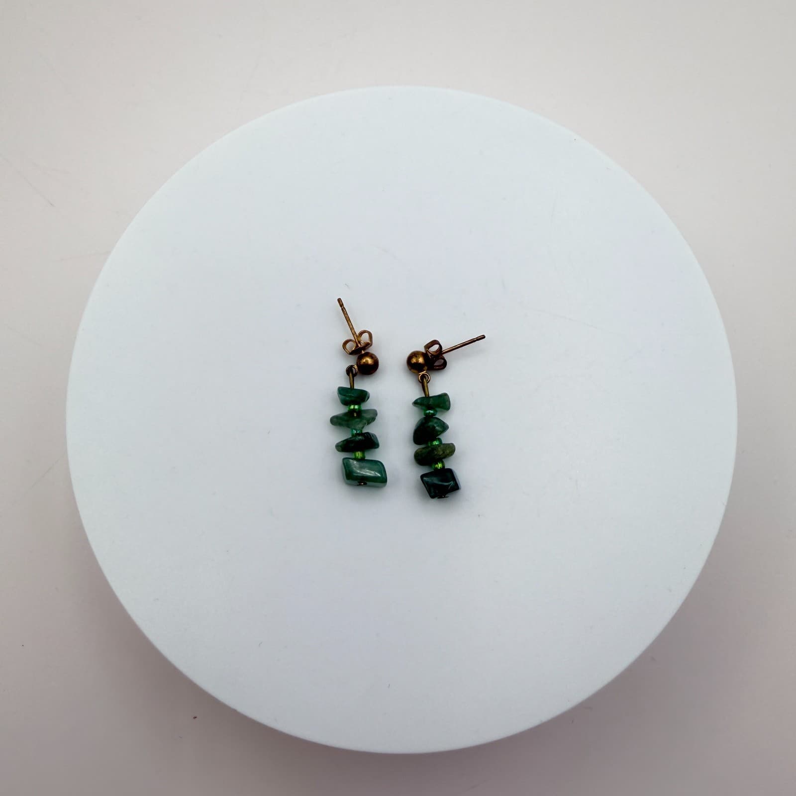 Vintage Y2K Glass Chip Beaded Necklace Earrings Set Boho Women's Classic Jewelry - Thumbnail 9