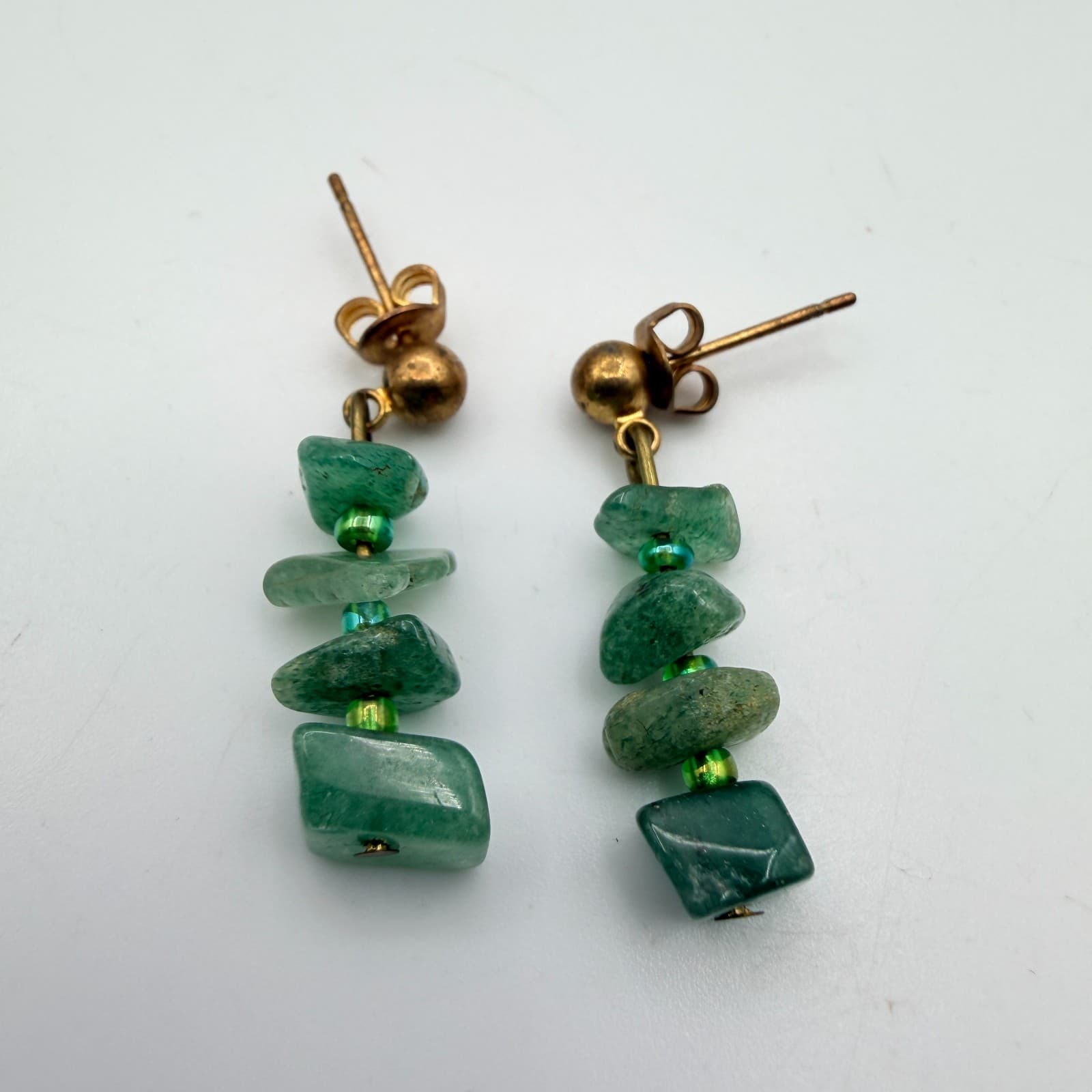 Vintage Y2K Glass Chip Beaded Necklace Earrings Set Boho Women's Classic Jewelry - Thumbnail 11